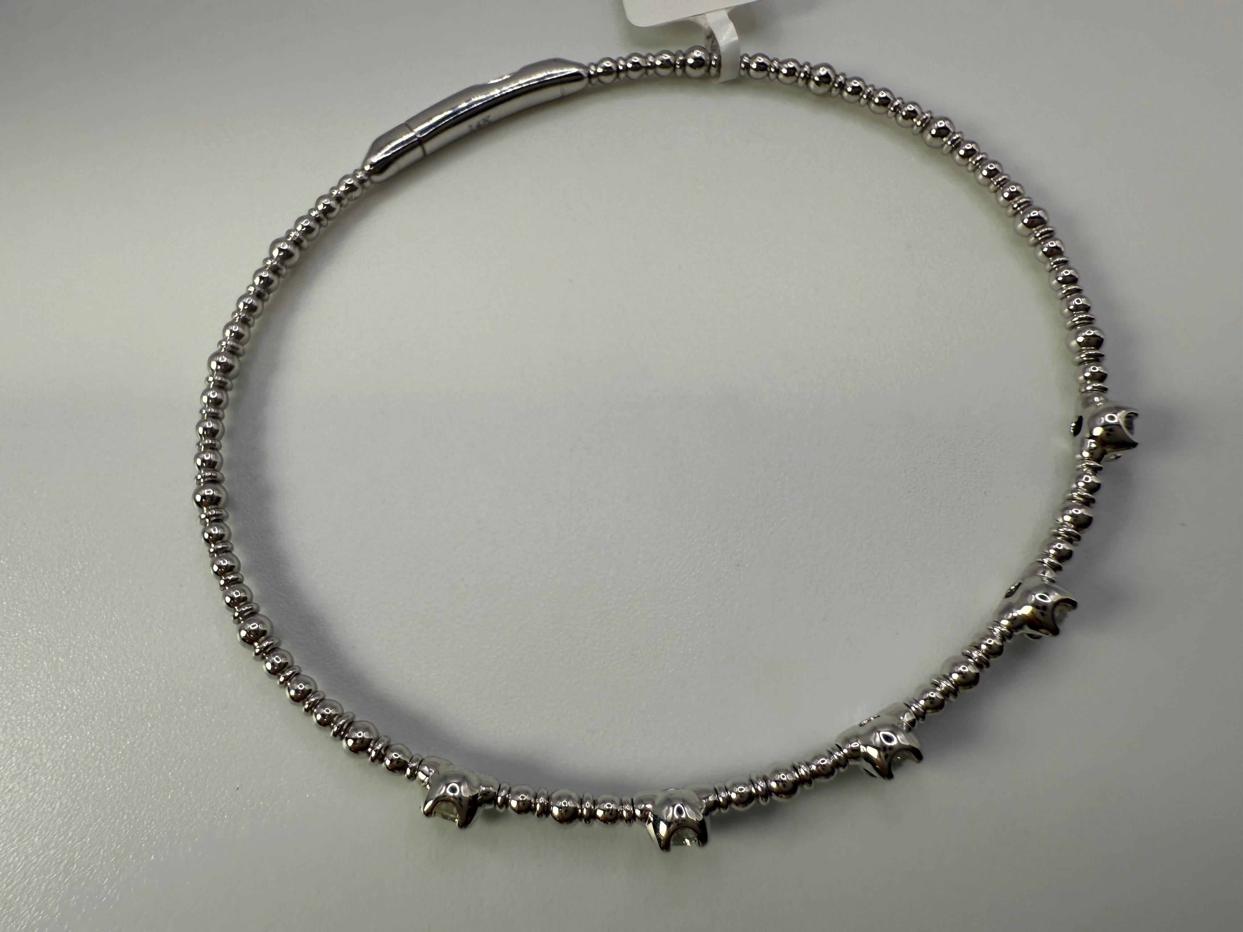 Flexible Diamond bracelet 14KT gold Corte brillante en venta