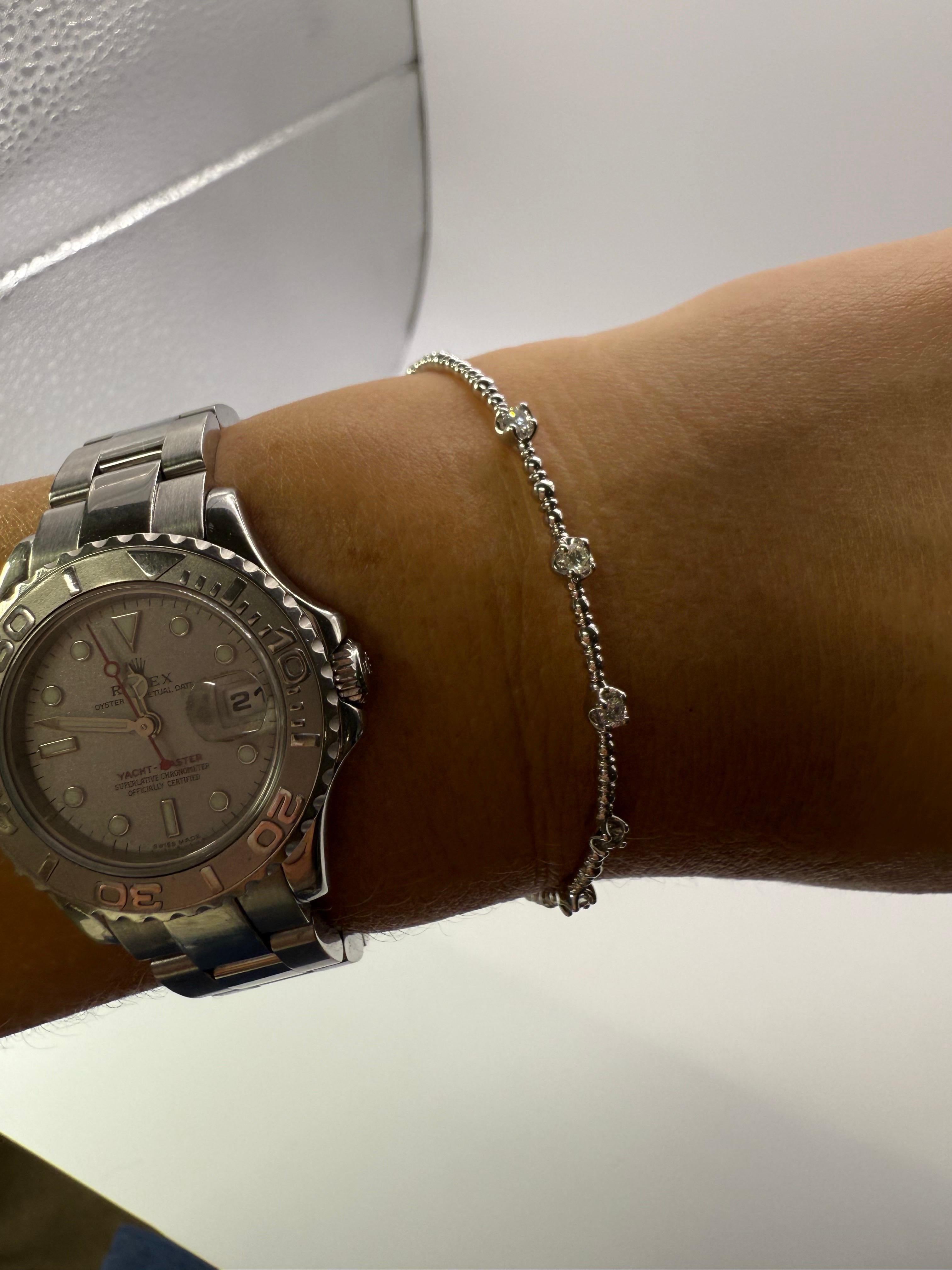 Femenino o masculino Flexible Diamond bracelet 14KT gold en venta