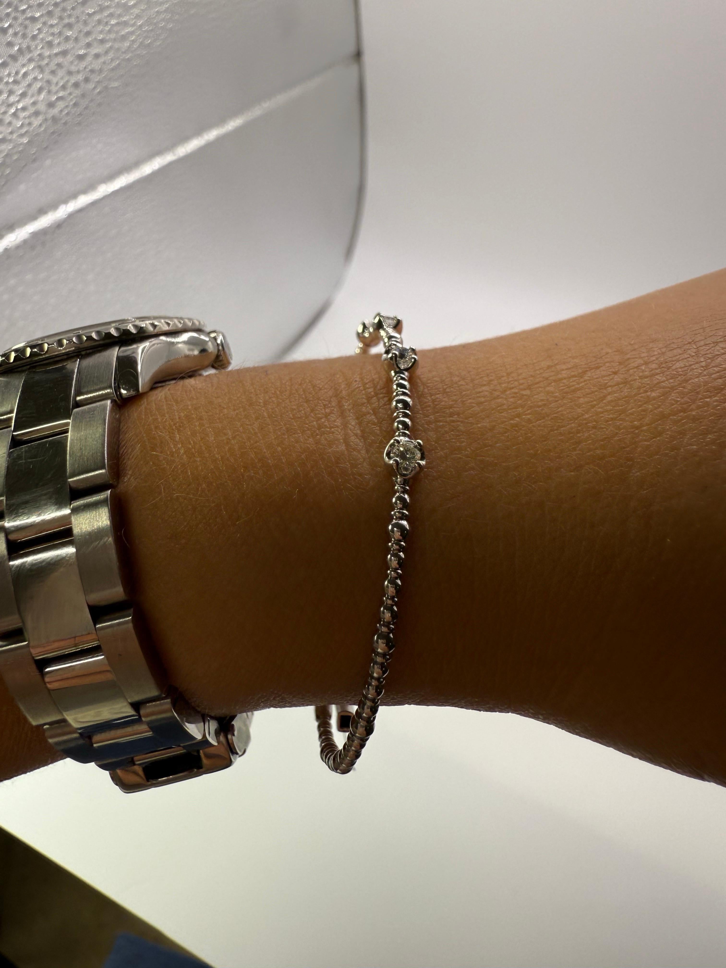 Flexible Diamond bracelet 14KT gold en venta 2