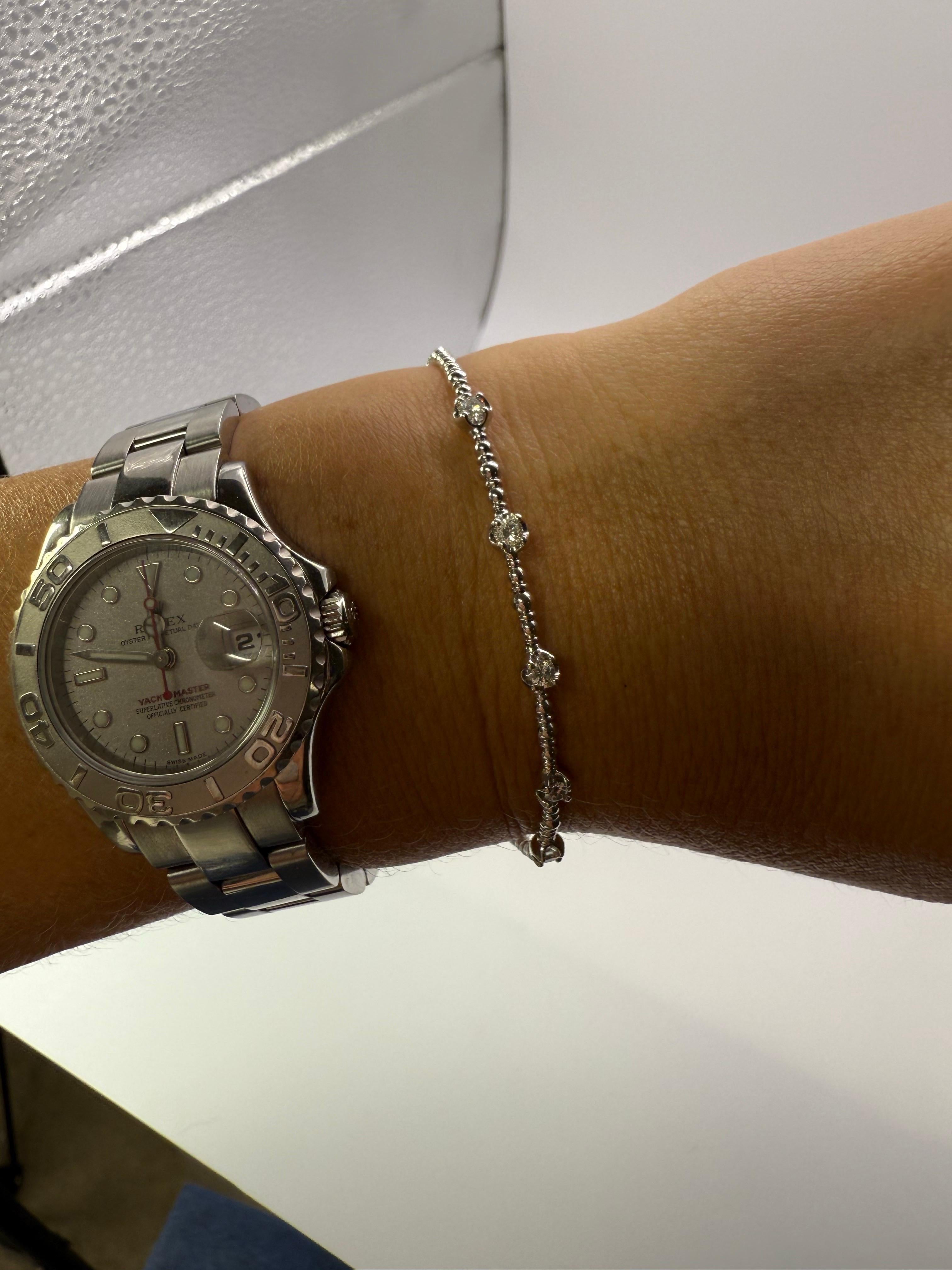 Flexible Diamond bracelet 14KT gold en venta 3