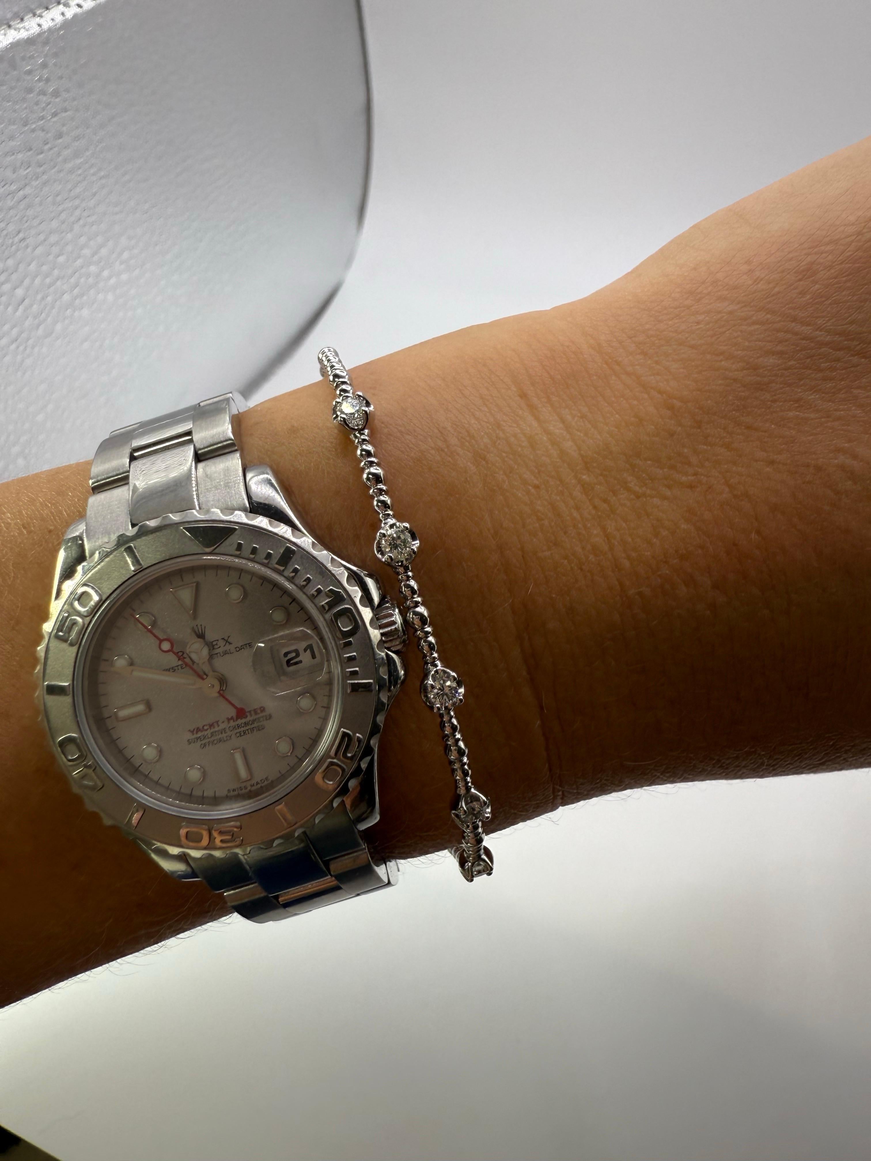 Flexible Diamond bracelet 14KT gold en venta 4