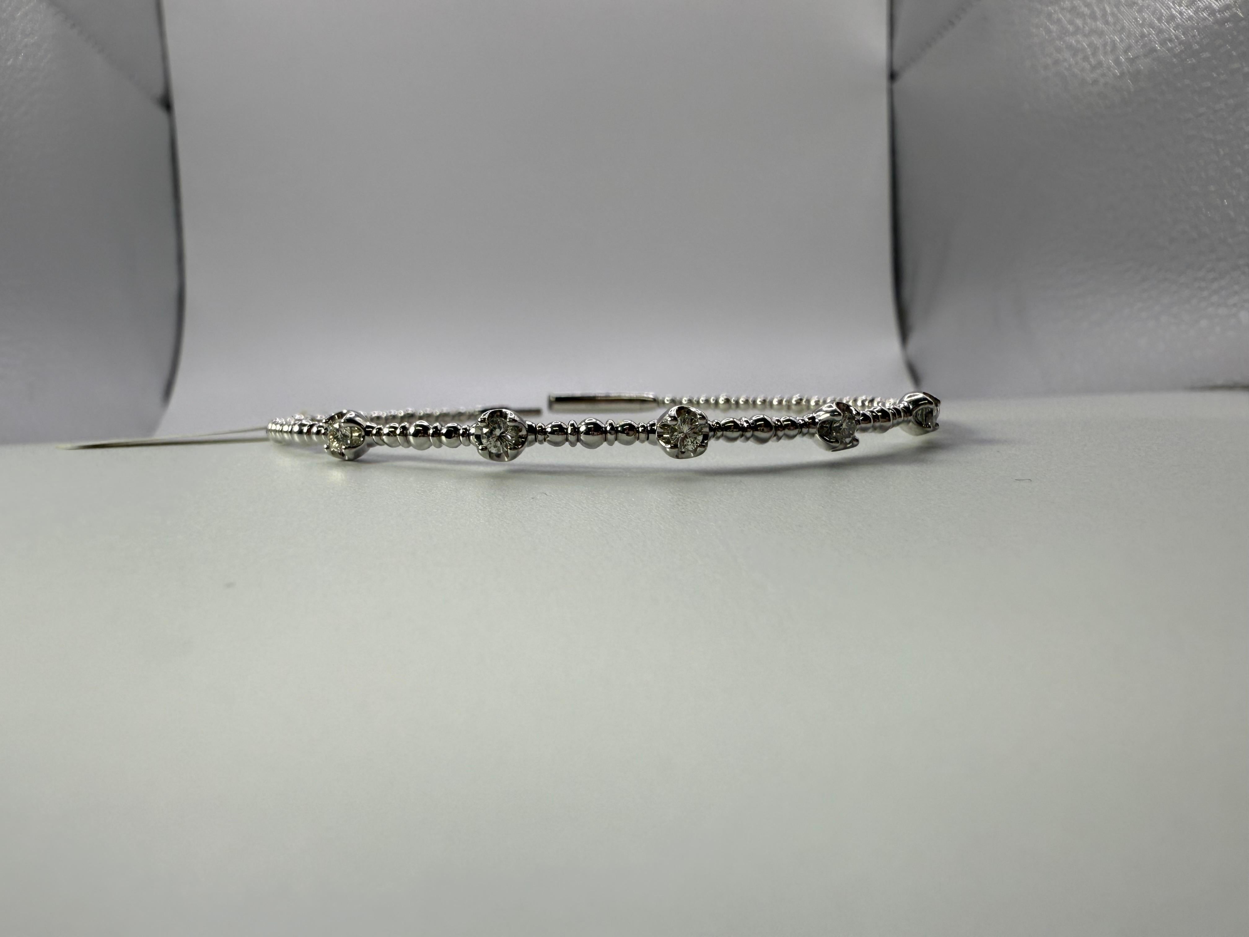 Women's or Men's Flexible Diamond bracelet fits most wrists 14KT gold For Sale