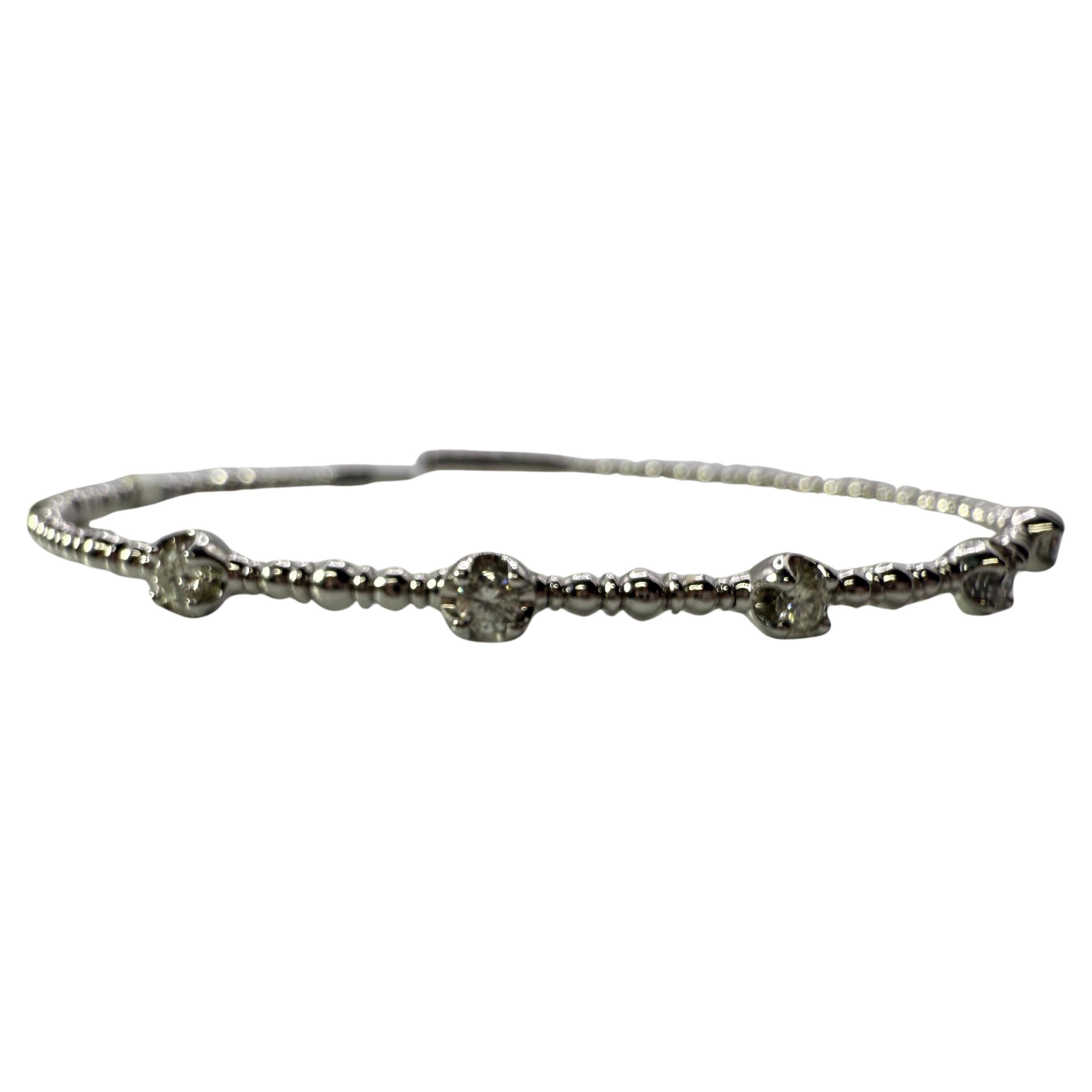 Flexible Diamond bracelet fits most wrists 14KT gold