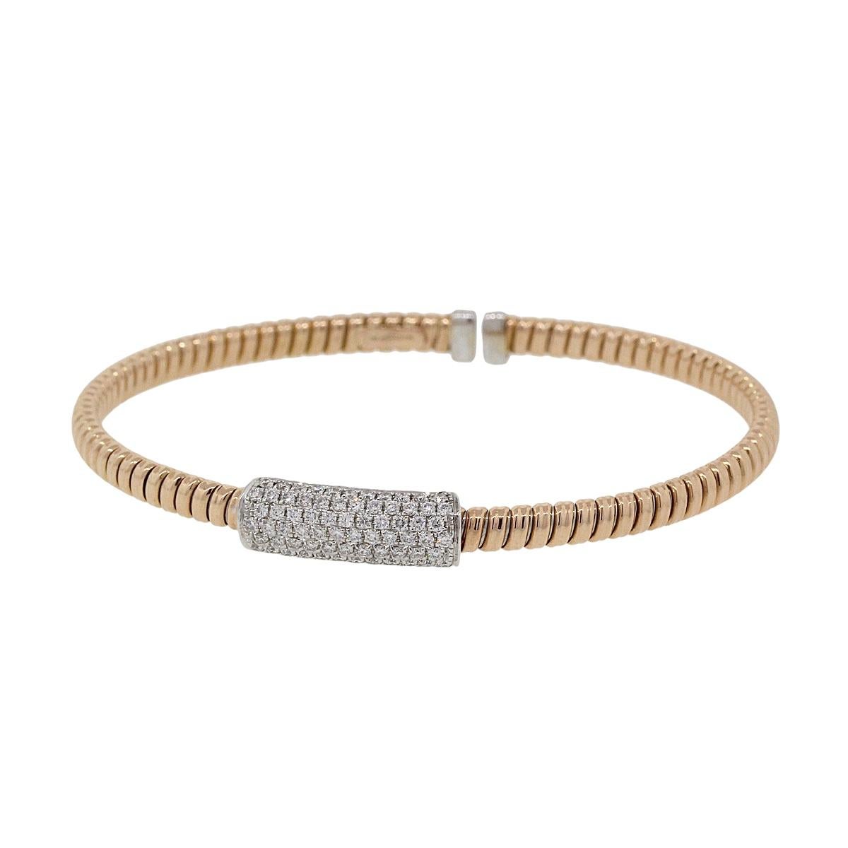Taglio rotondo Bracciale flessibile con diamanti in vendita