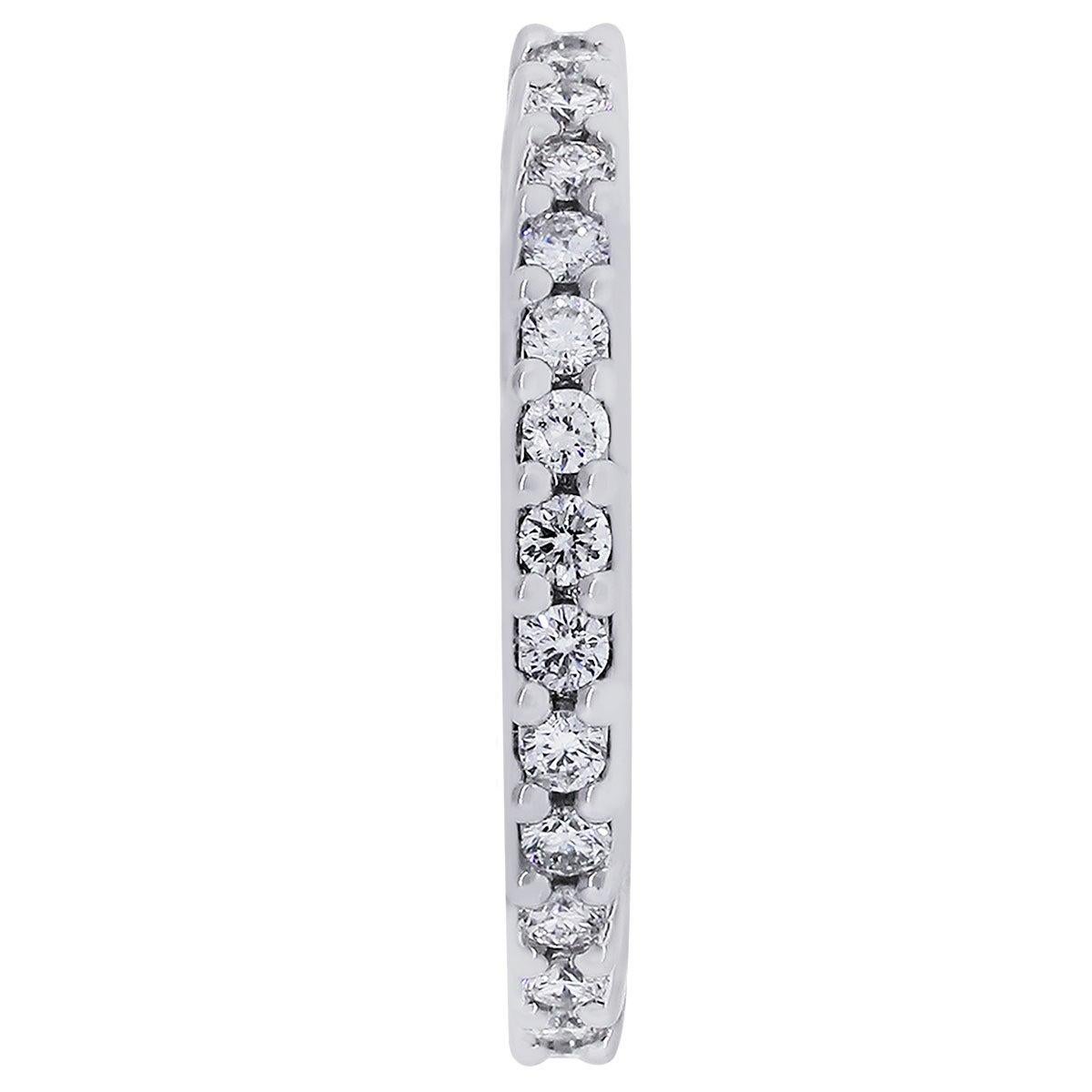 Eternity Weißgold Ehering mit flexiblem Diamanten Damen im Angebot