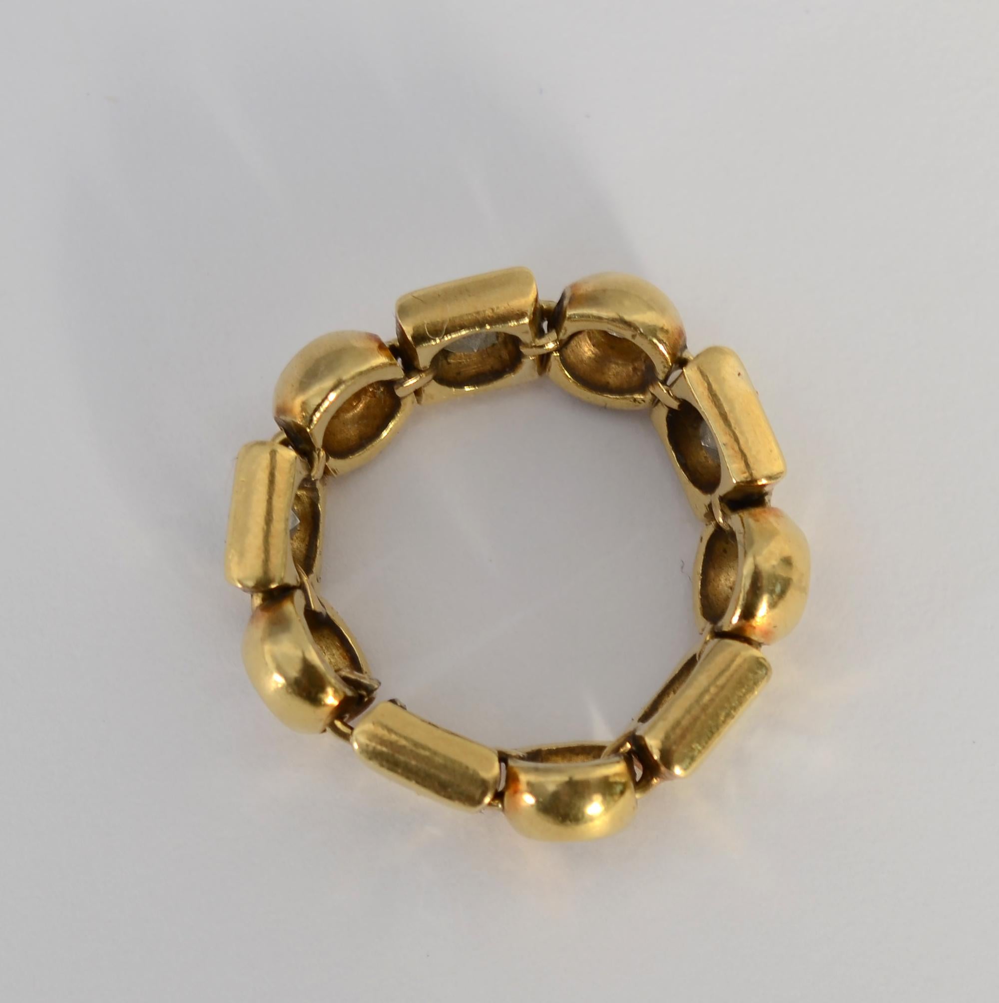 Round Cut Flexible Diamond Gold Band Ring