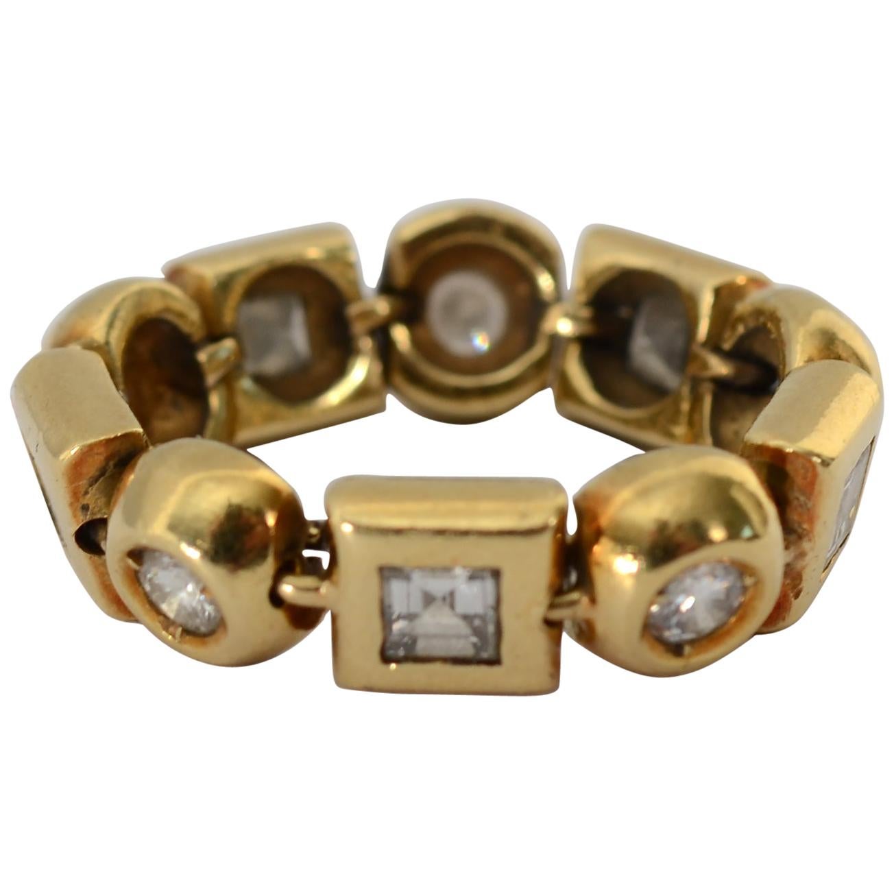 Flexible Diamond Gold Band Ring