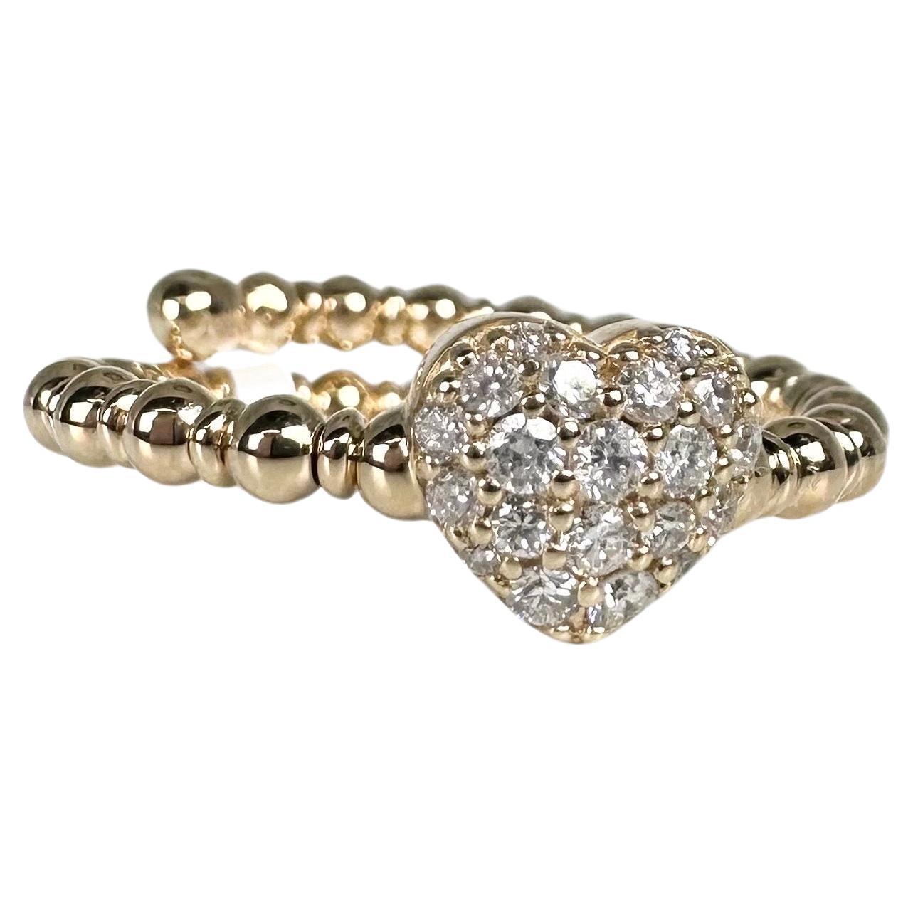 Flexible diamond ring 14KT gold fits all sizes ring unique
