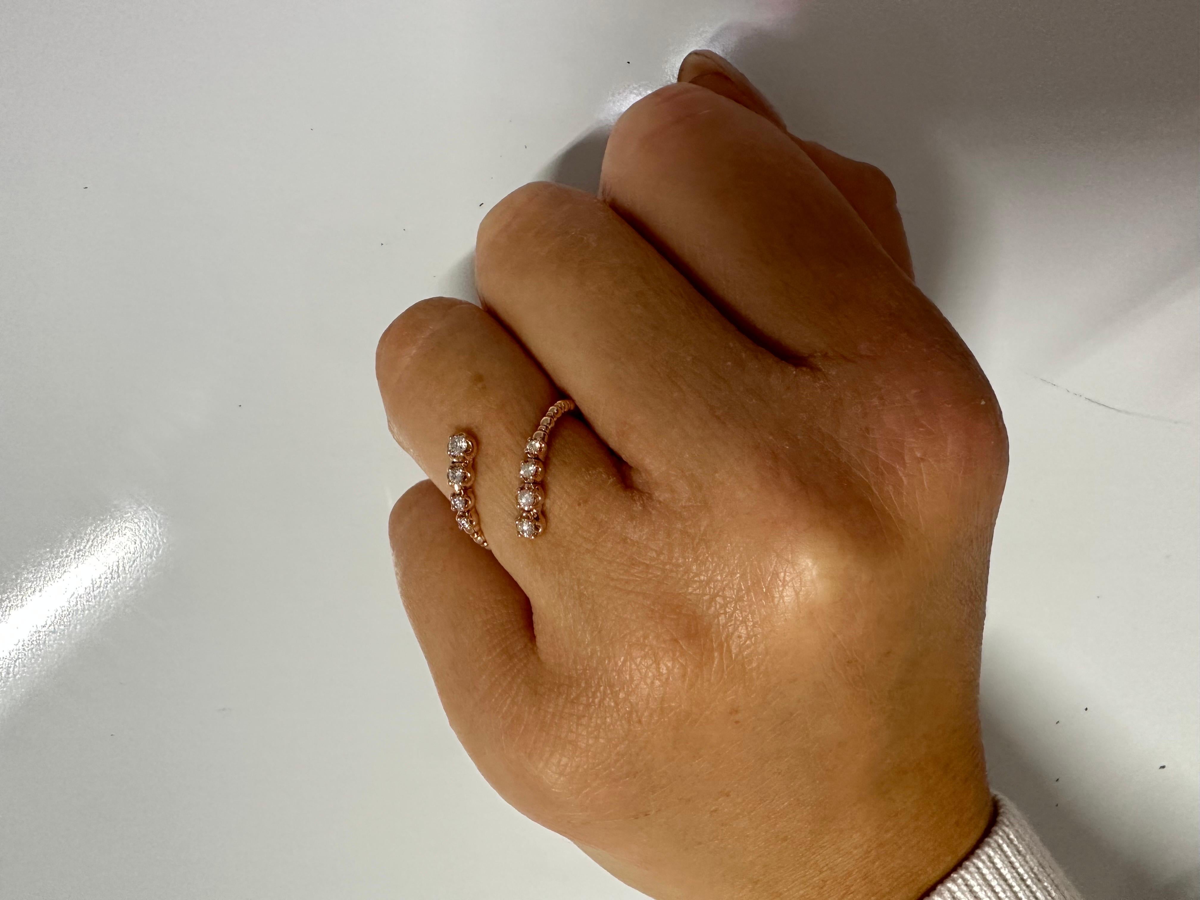 Flexible Diamond Ring 14 Karat Rose Gold 21st Century Innovation Wow In New Condition For Sale In Jupiter, FL