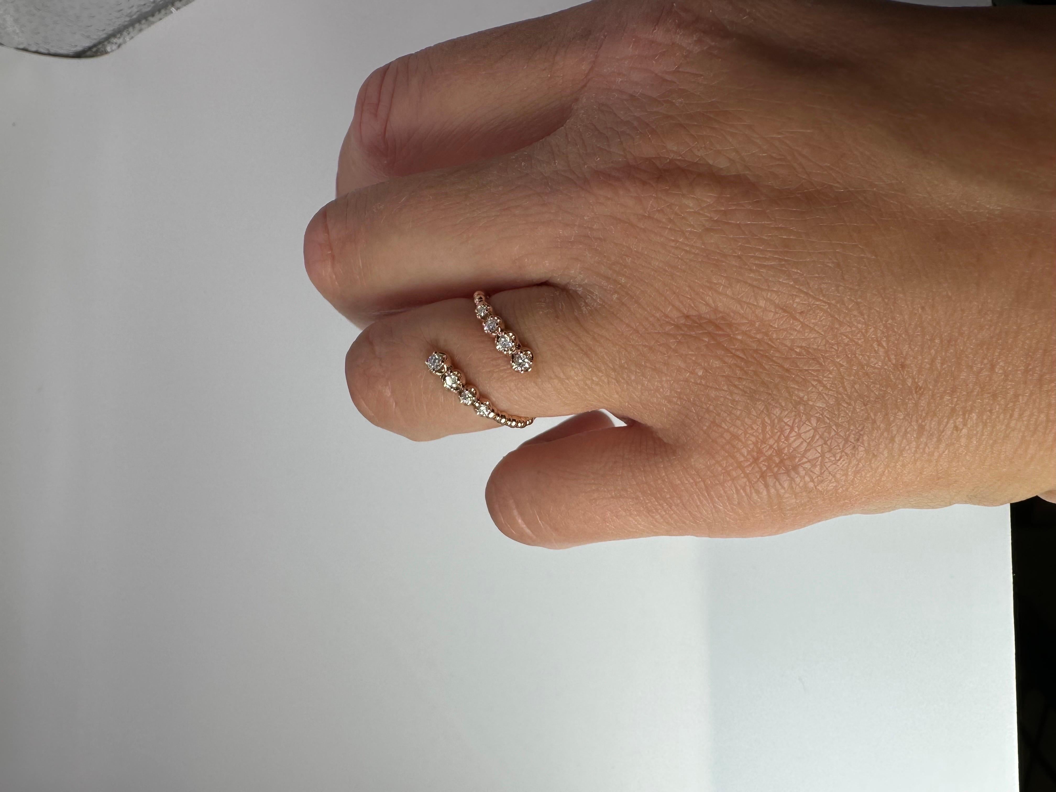 Flexible Diamond Ring 14 Karat Rose Gold 21st Century Innovation Wow For Sale 1