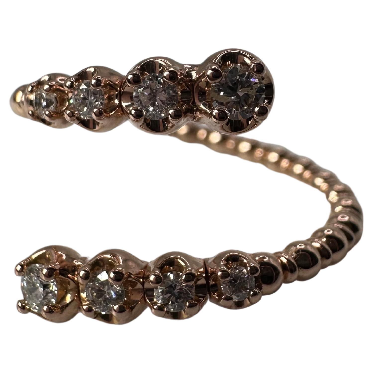Flexible Diamond Ring 14 Karat Rose Gold 21st Century Innovation Wow For Sale