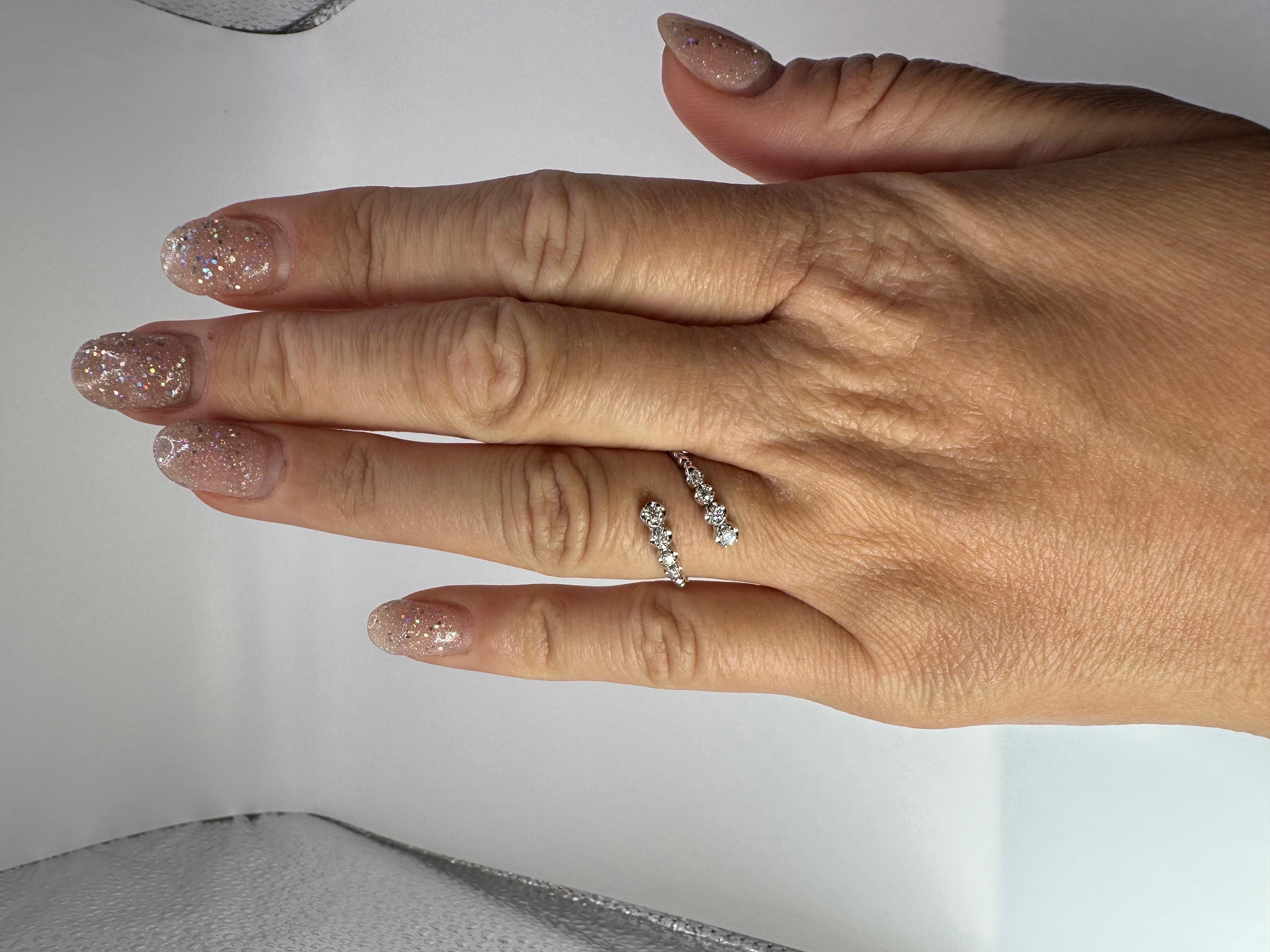 Flexible Diamond Ring 14 Karat Stunning Modern Diamond Ring For Sale 1