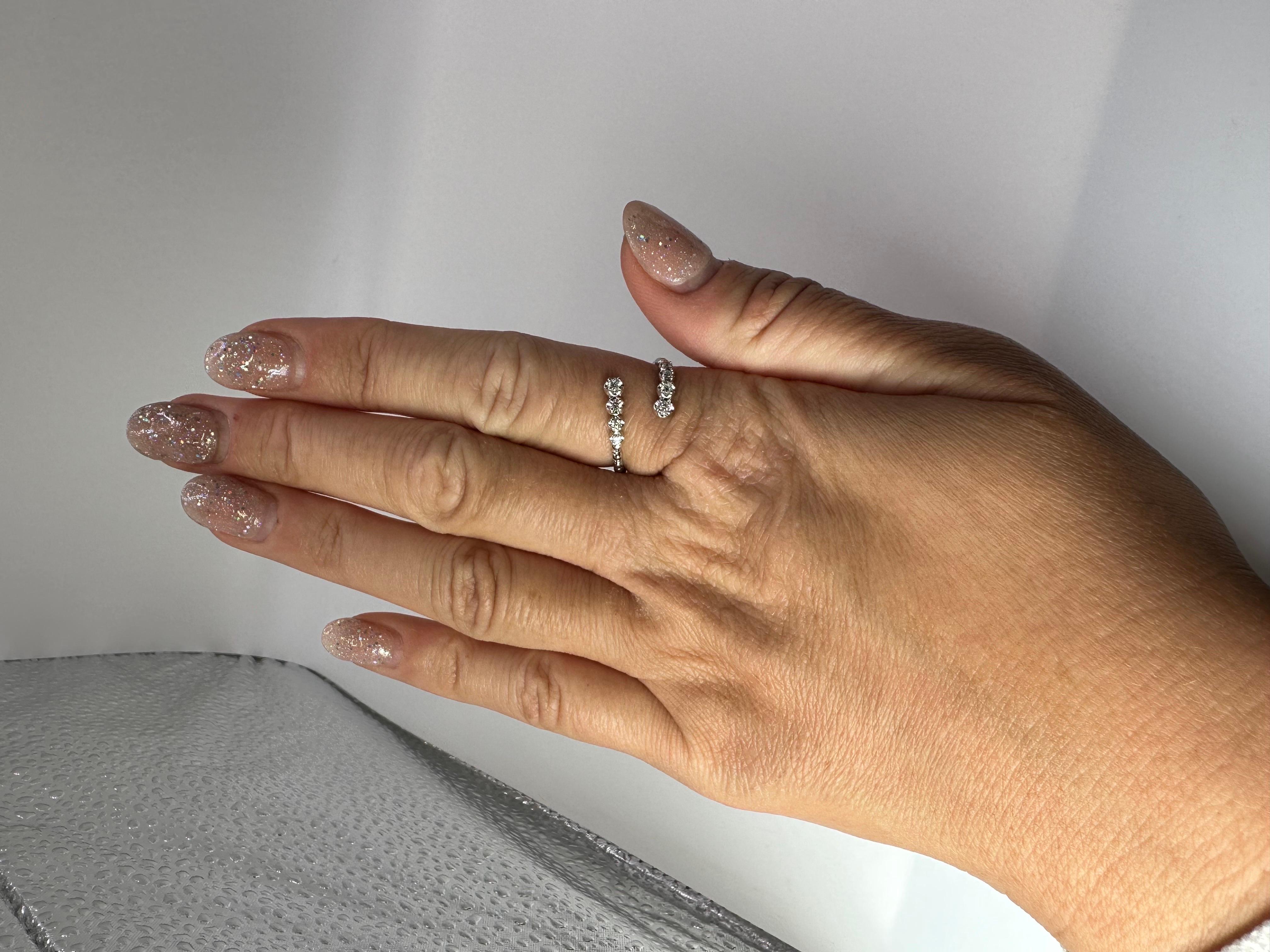 Flexible Diamond Ring 14 Karat Stunning Modern Diamond Ring For Sale 2