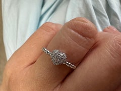 Flexible diamond ring FITS all SIZES diamond ring heart ring wow 14KT