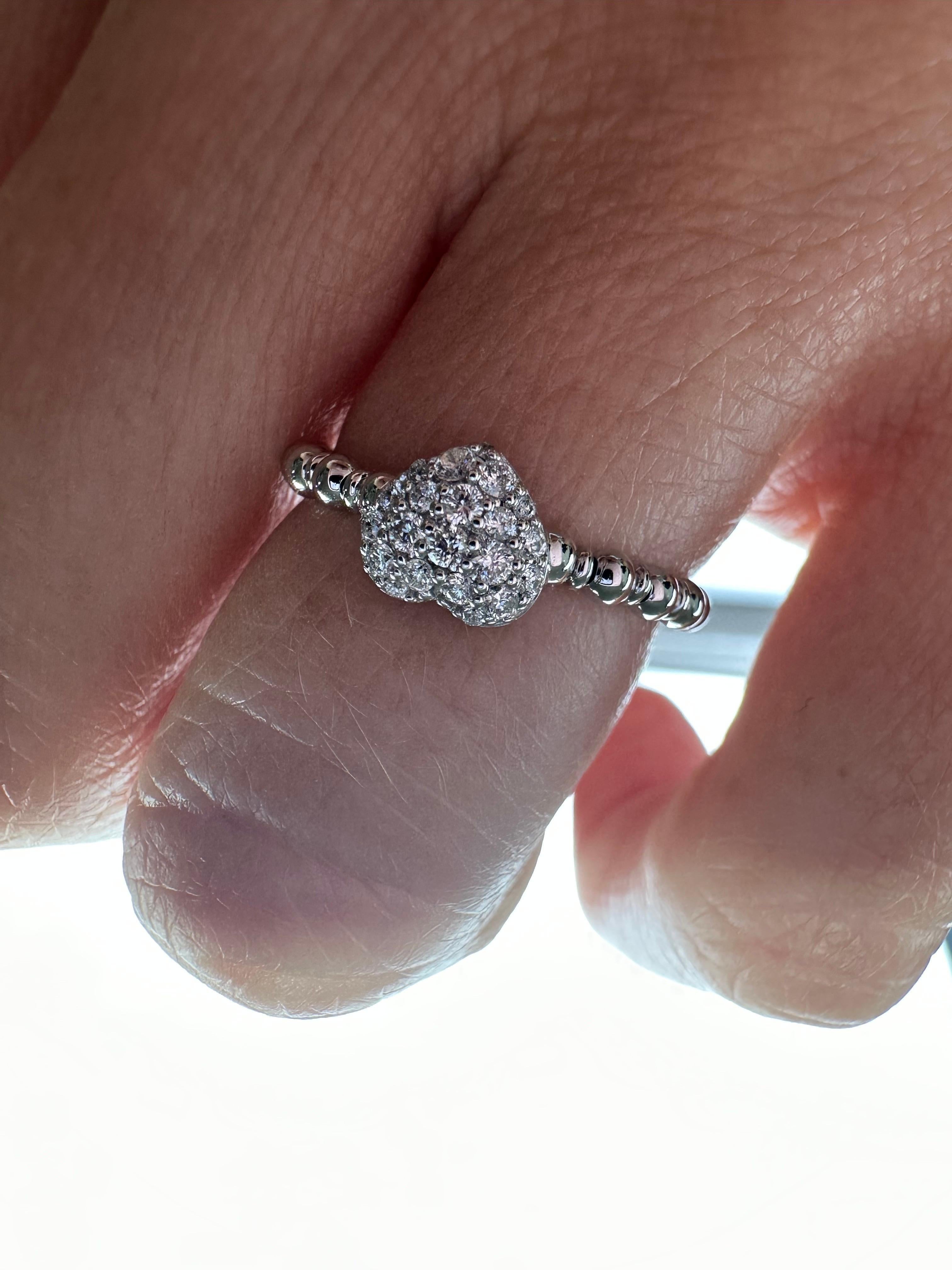 Flexible diamond ring FITS all SIZES diamond ring heart ring wow 14KT In New Condition For Sale In Jupiter, FL