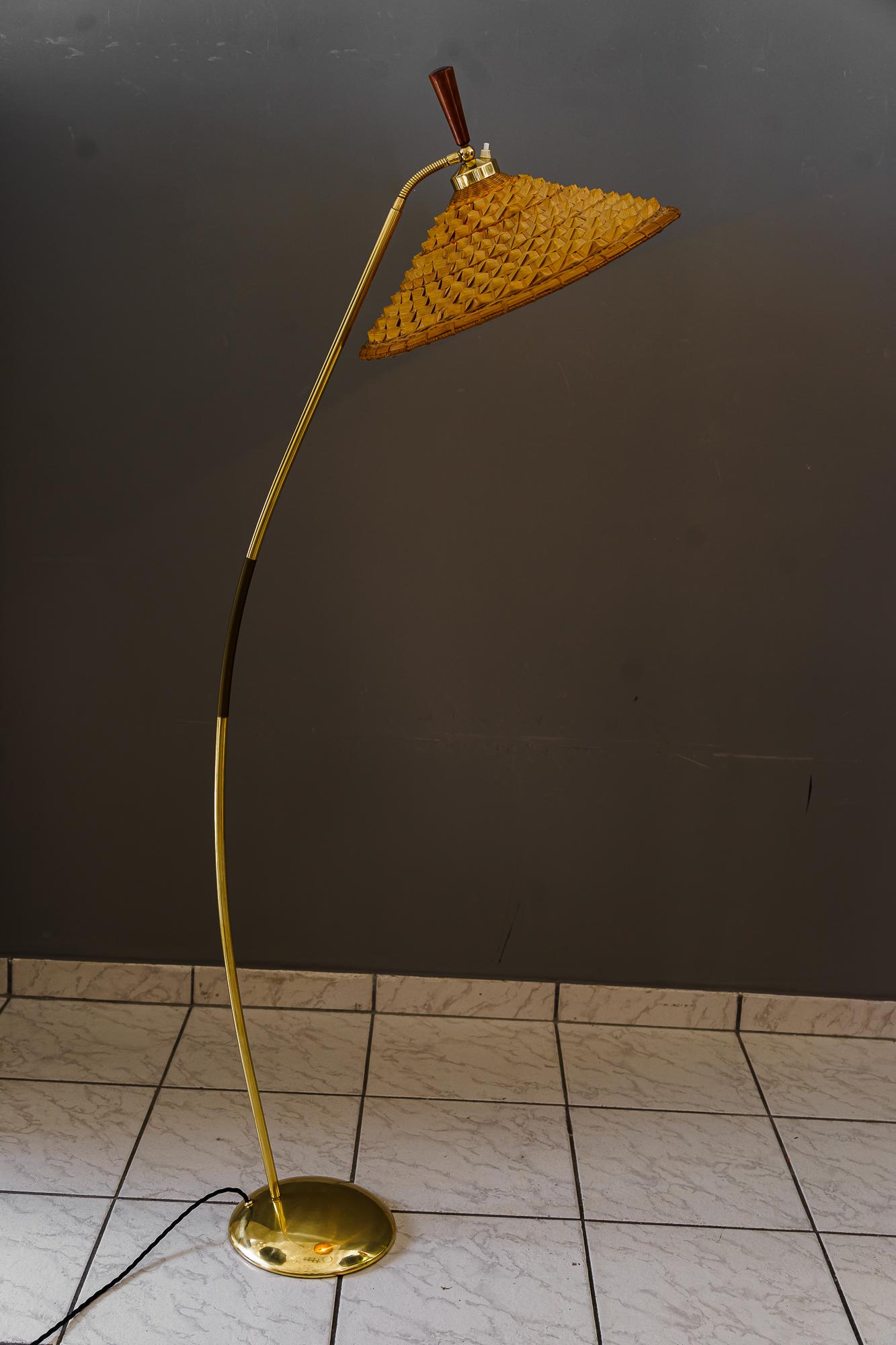 Flexible Floor Lamp by Rupert Nikoll with Original Condition Shade Around 1950s For Sale 2