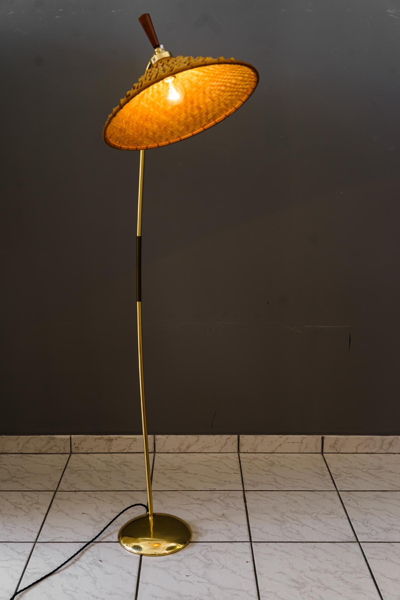 Flexible Floor Lamp by Rupert Nikoll with Original Condition Shade Around 1950s For Sale 4