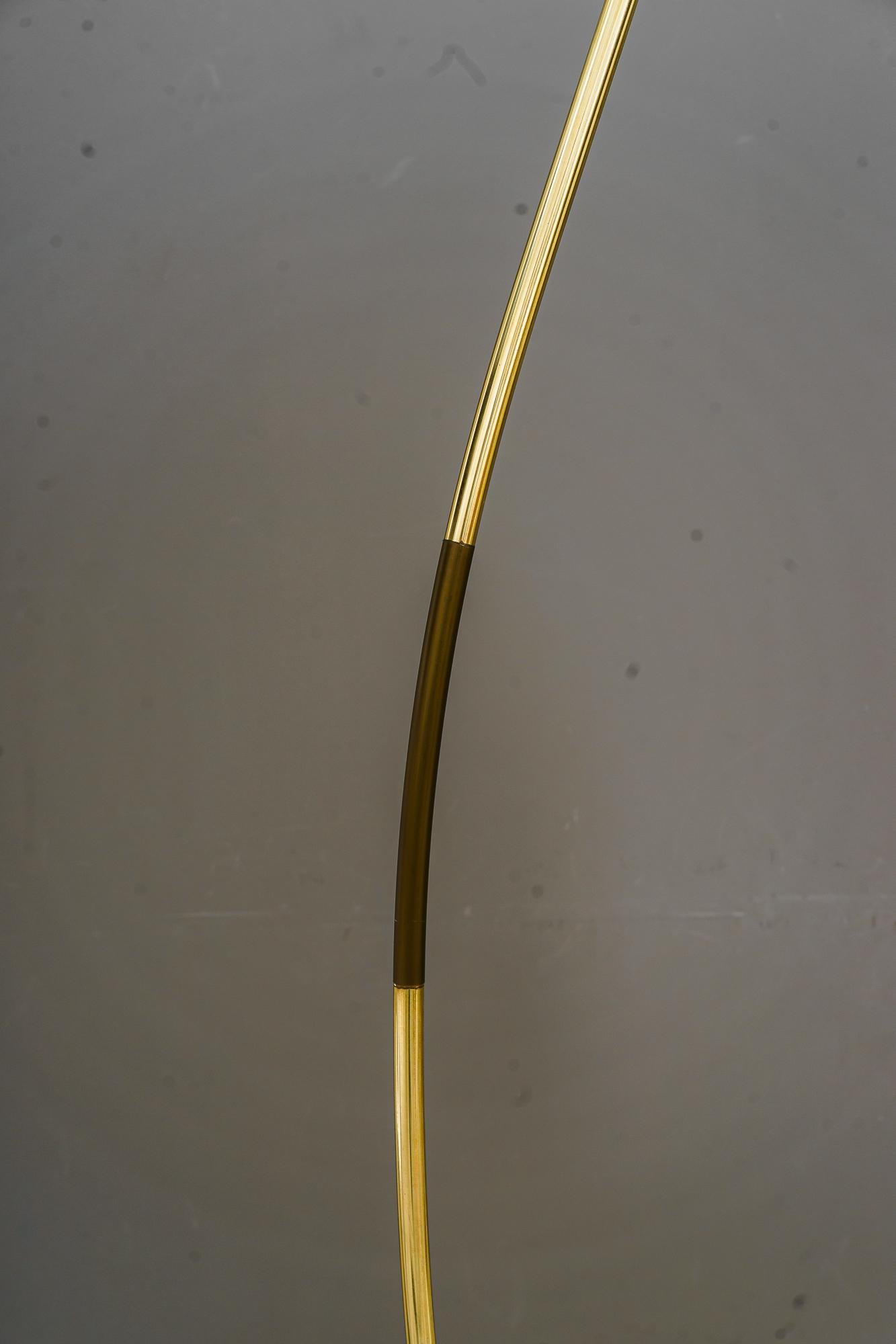 Mid-Century Modern Flexible Floor Lamp by Rupert Nikoll with Original Condition Shade Around 1950s For Sale