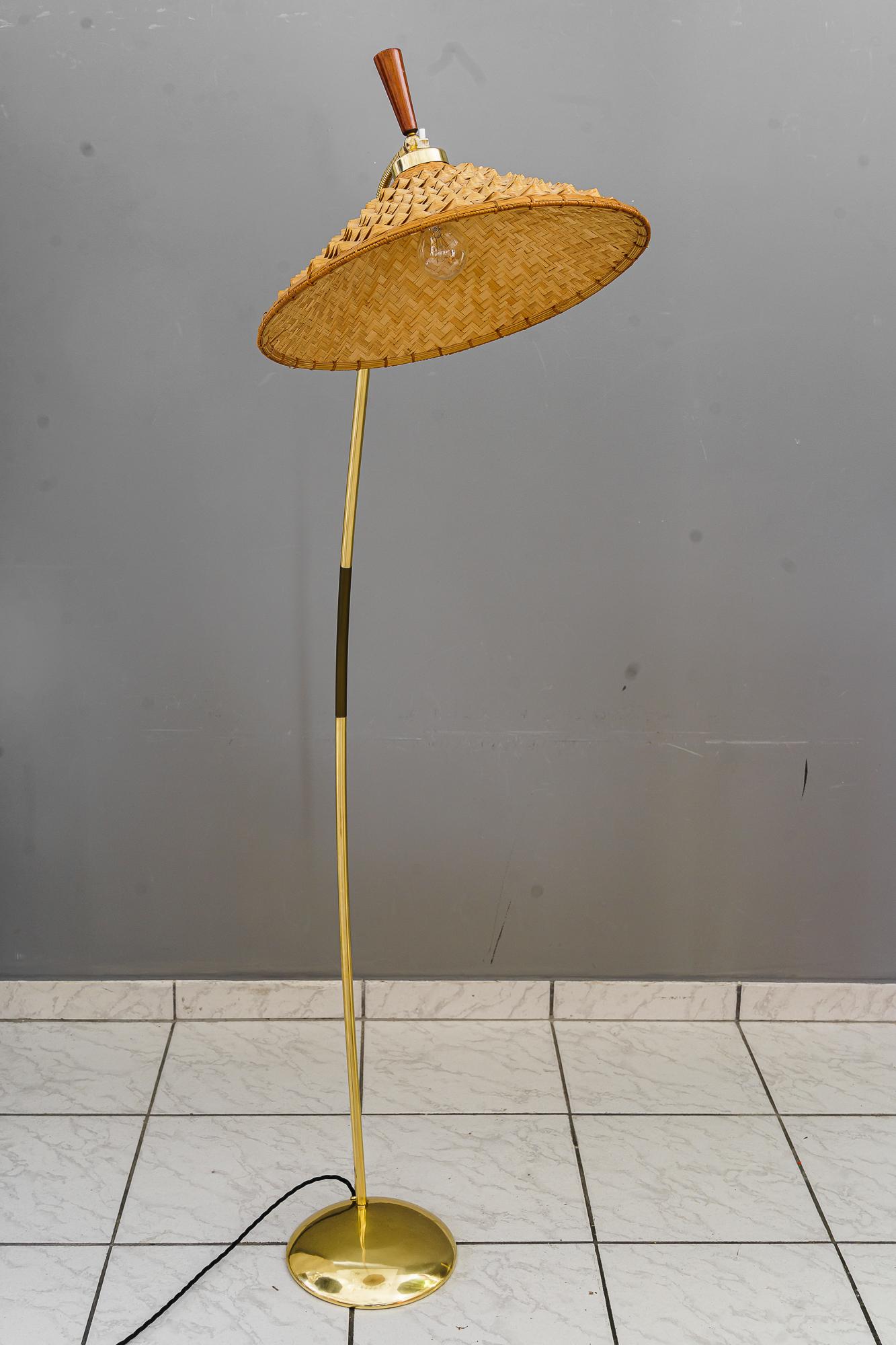 Flexible Floor Lamp by Rupert Nikoll with Original Condition Shade Around 1950s In Good Condition For Sale In Wien, AT