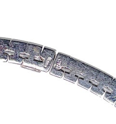 Bracciale flessibile italiano con diamante da 2,10 carati in oro bianco 18K