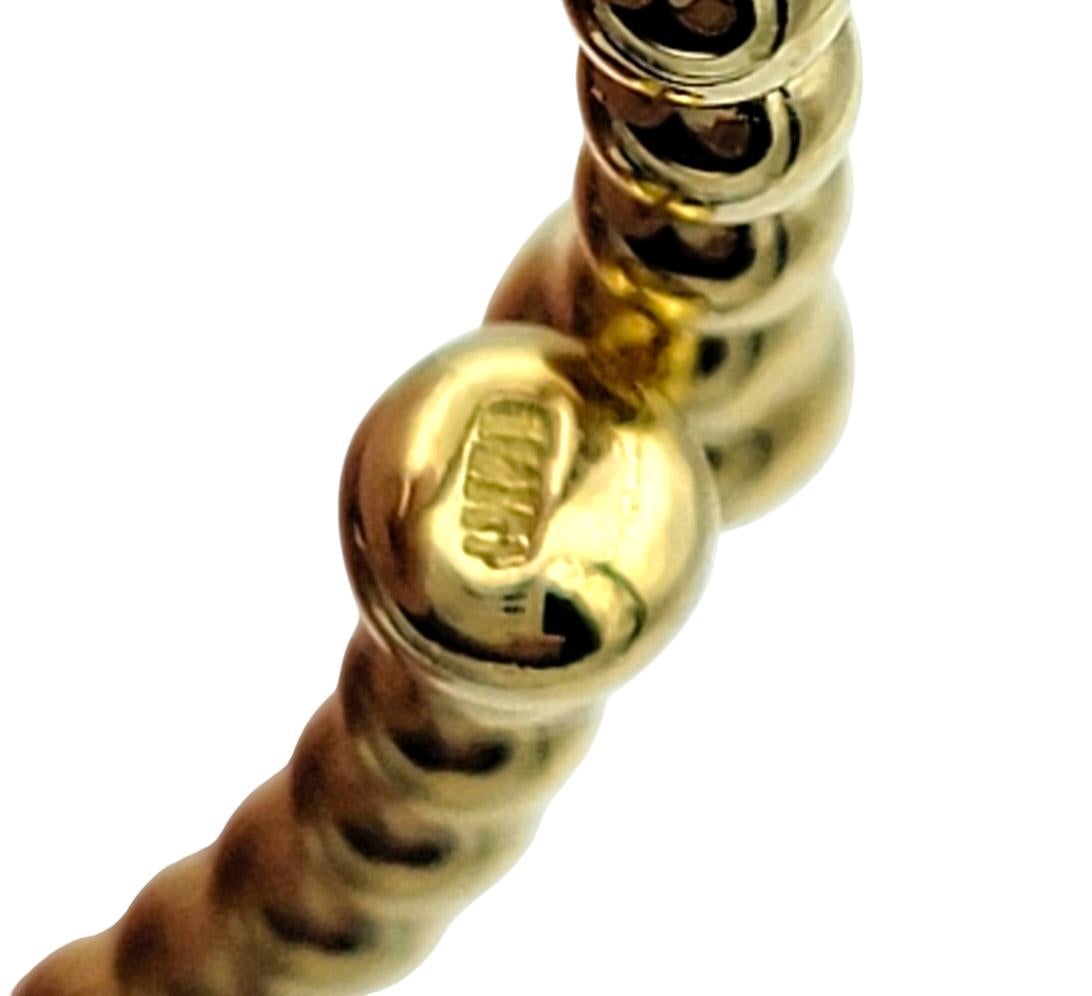 Flexible Narrow Bubble Style Cuff Bracelet With Diamonds in 18 Karat Yellow Gold Pour femmes en vente