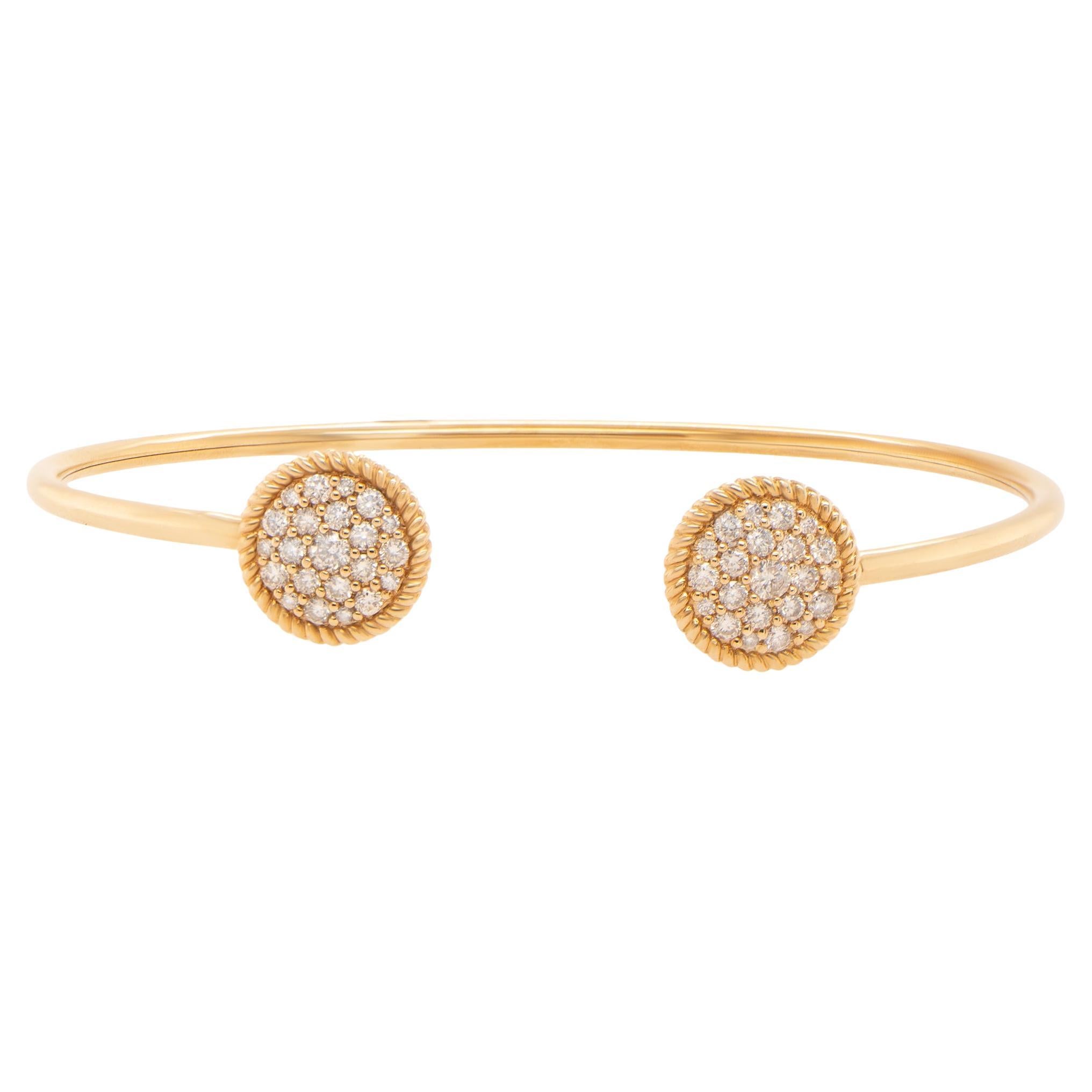 Flexible Open Cuff Diamond Bracelet