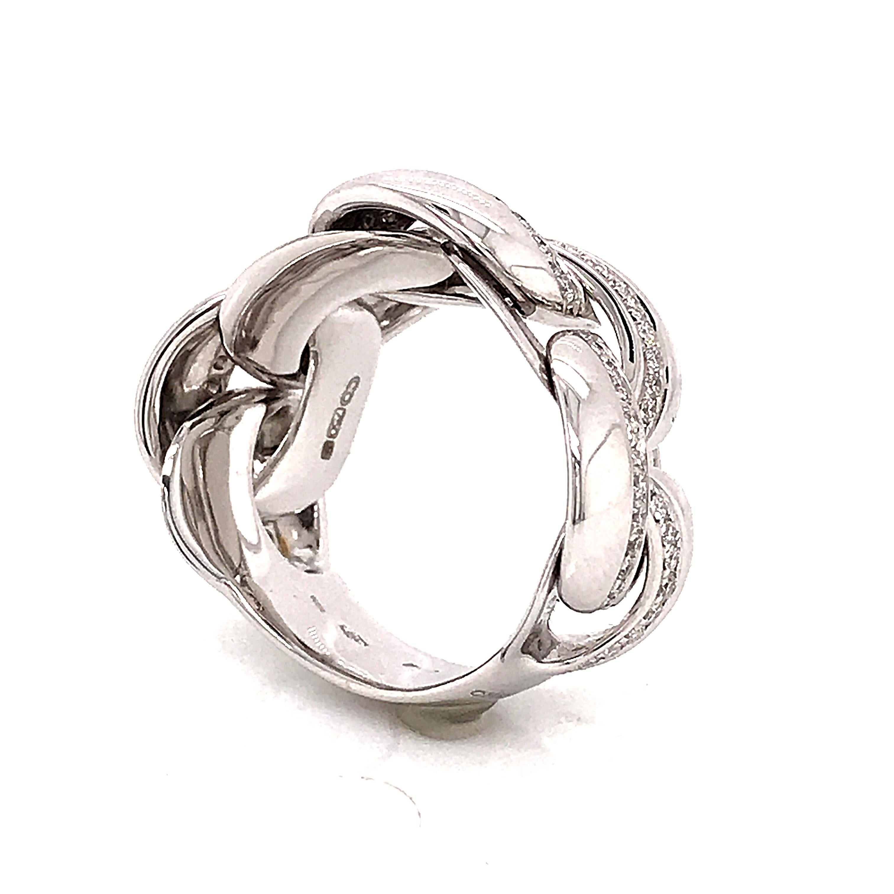 Flexible Ring Diamonds Round Shape White Gold 18 Karat  For Sale 5