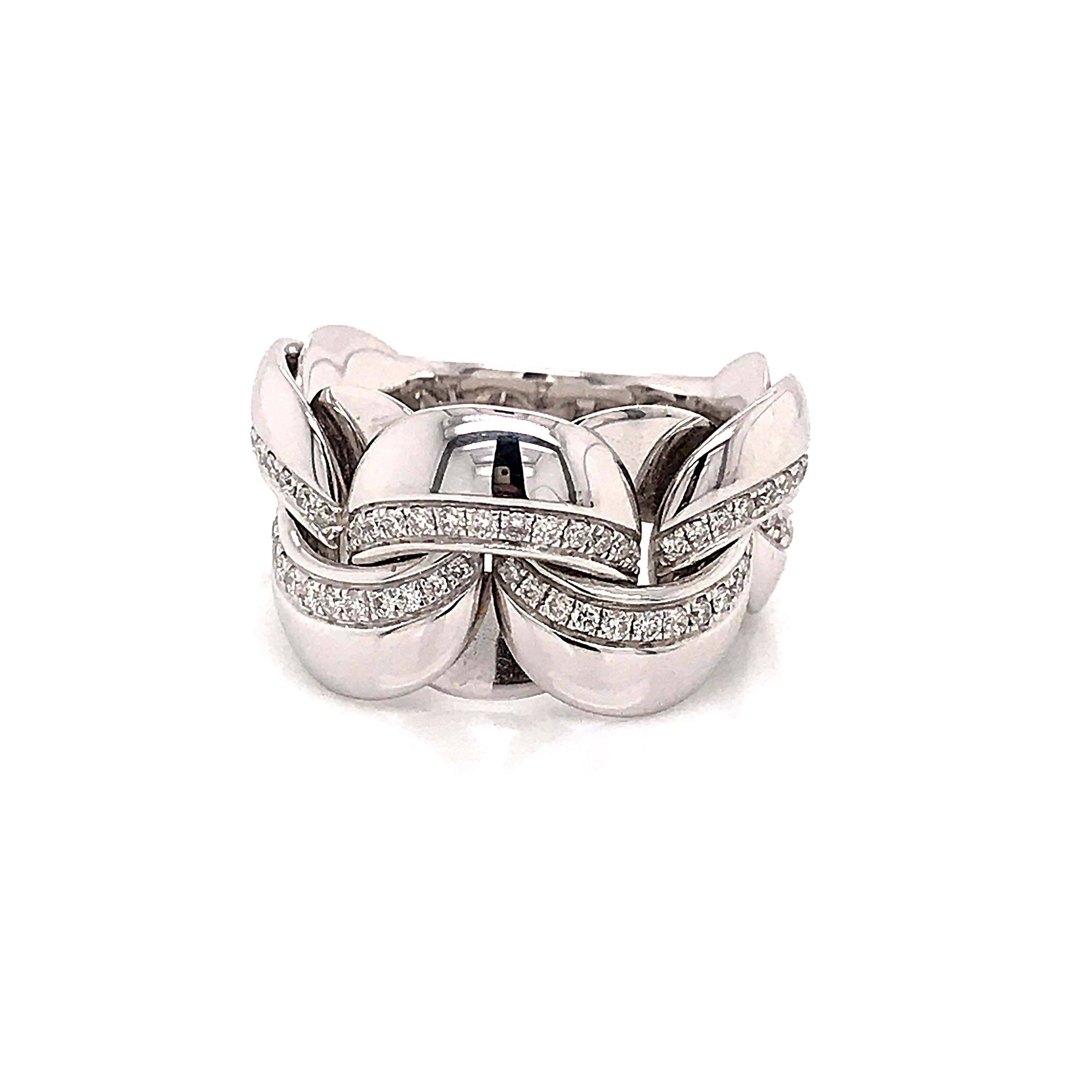 Flexible Ring Diamonds Round Shape White Gold 18 Karat  For Sale 6