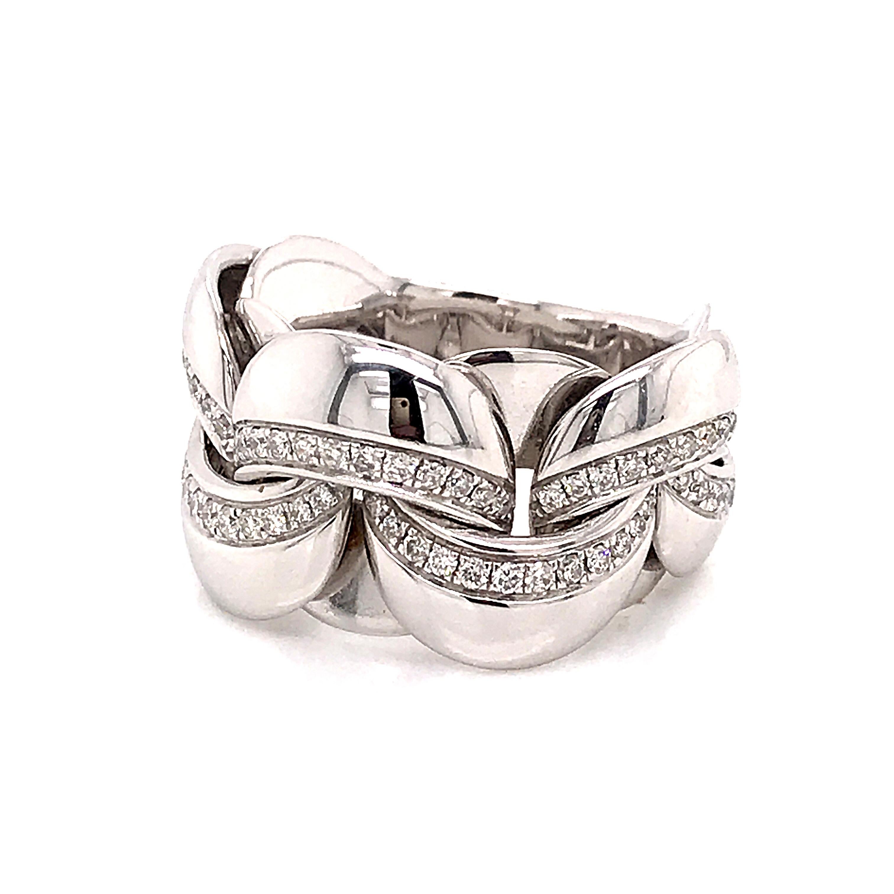 Flexible Ring Diamonds Round Shape White Gold 18 Karat  For Sale 7