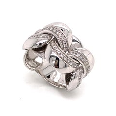 Flexible Ring Diamonds Round Shape White Gold 18 Karat