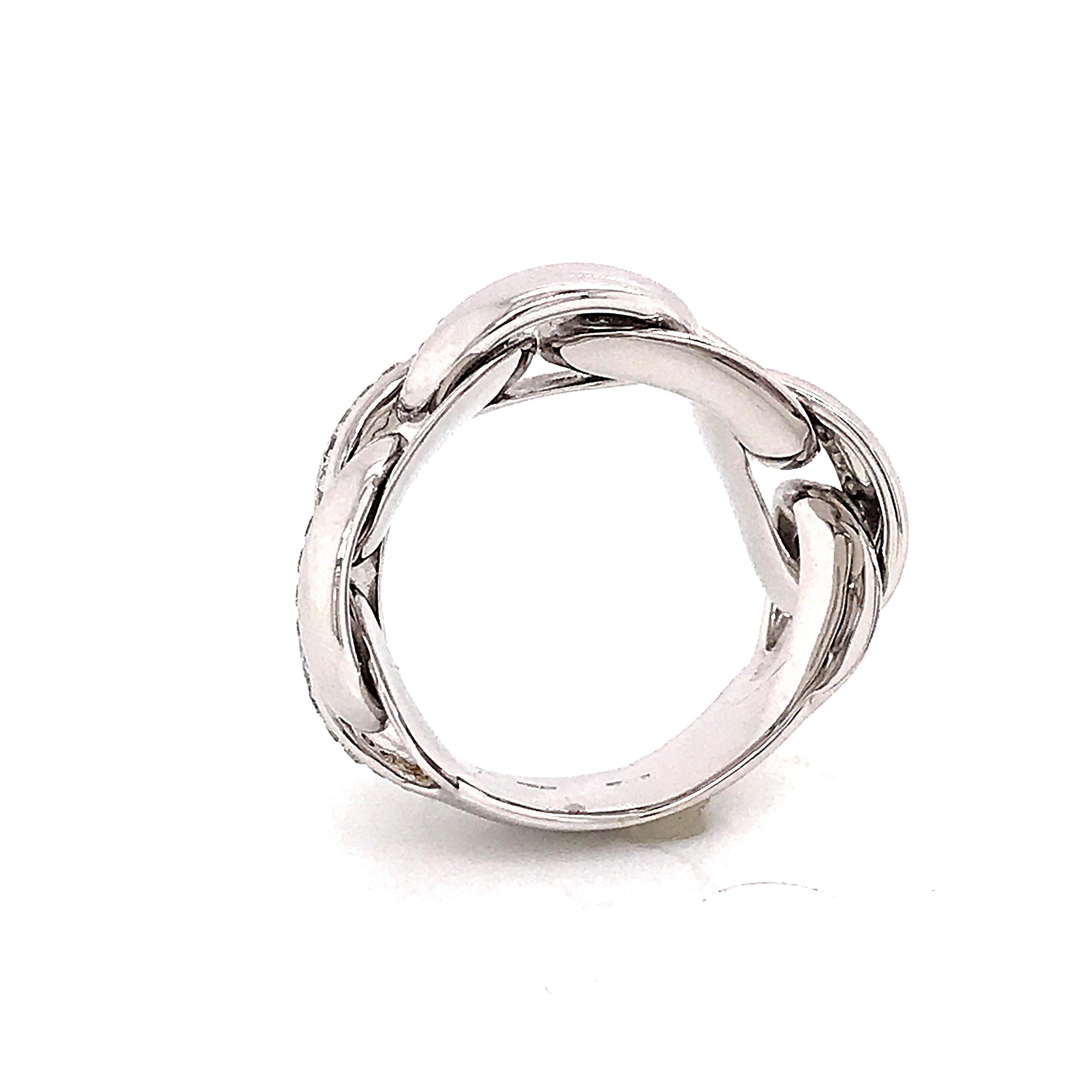 Flexible Ring Diamonds Round Shape White Gold 18 Karat  For Sale 2