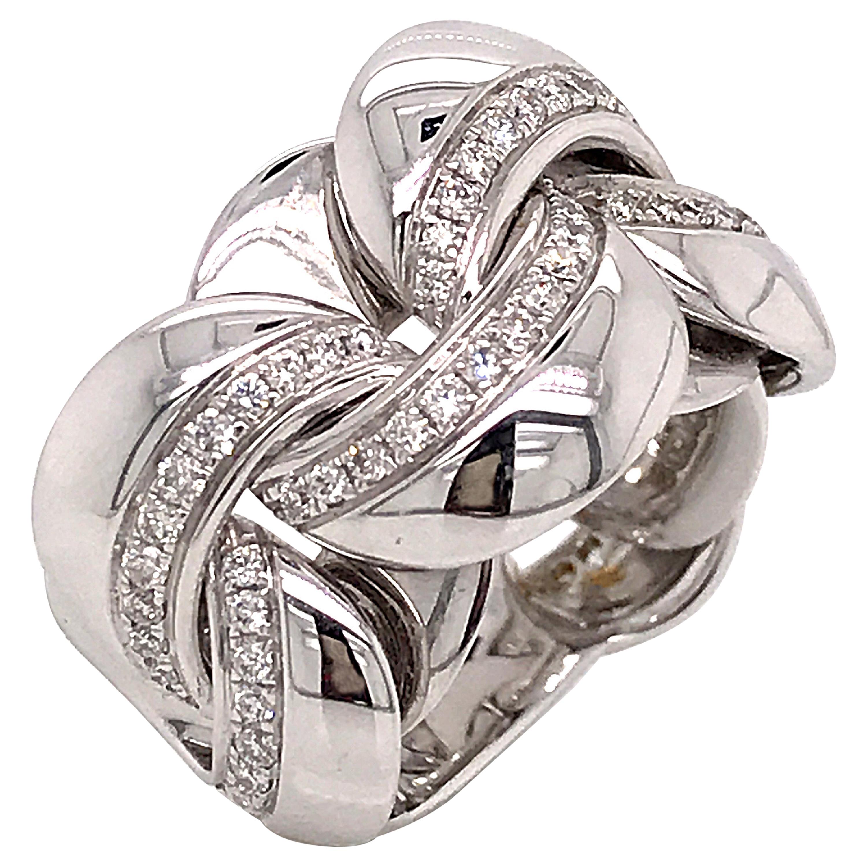 Flexible Ring Diamonds Round Shape White Gold 18 Karat  For Sale