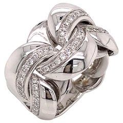 Flexible Ring Diamonds Round Shape White Gold 18 Karat 