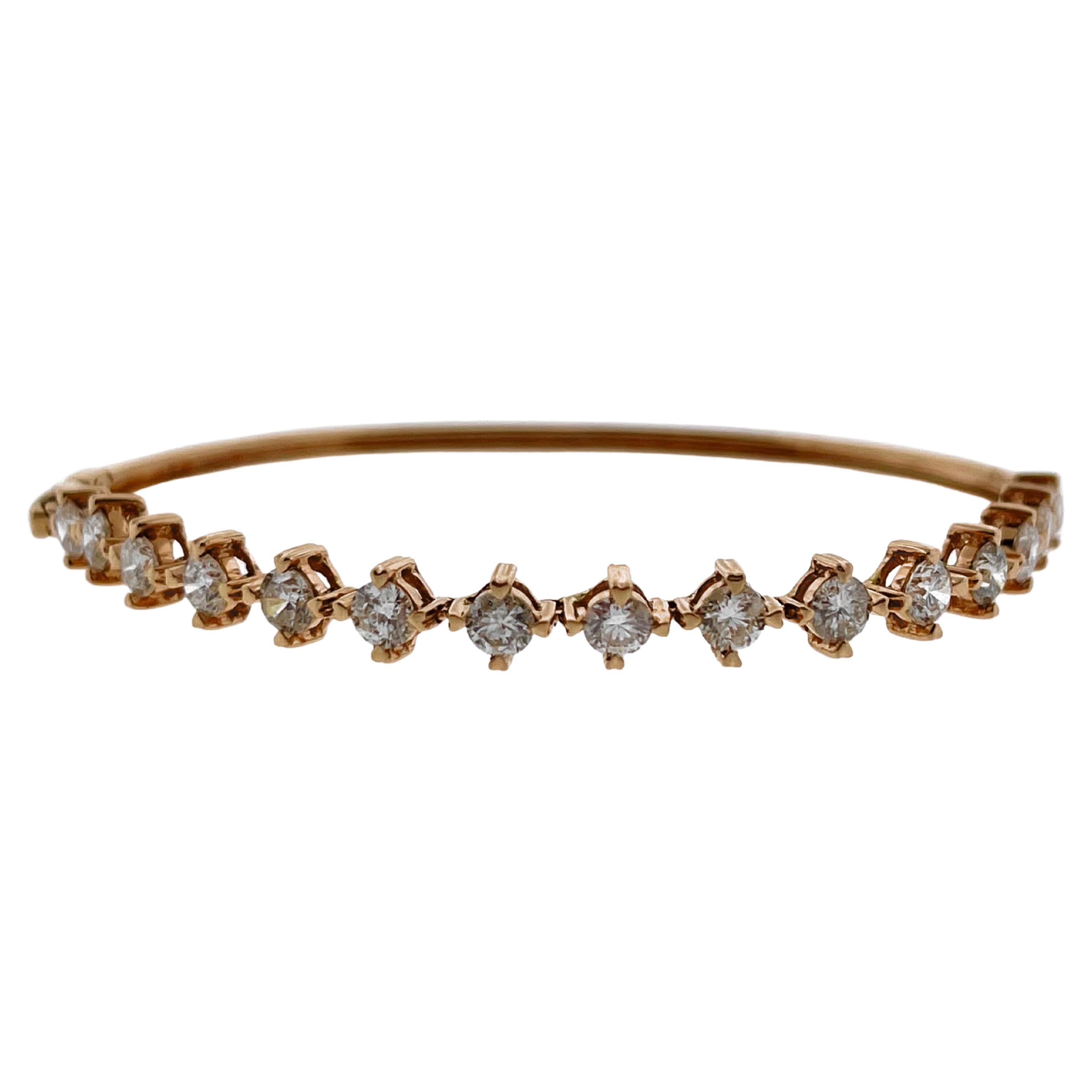 Flexible Rose Gold Diamond Bracelet For Sale