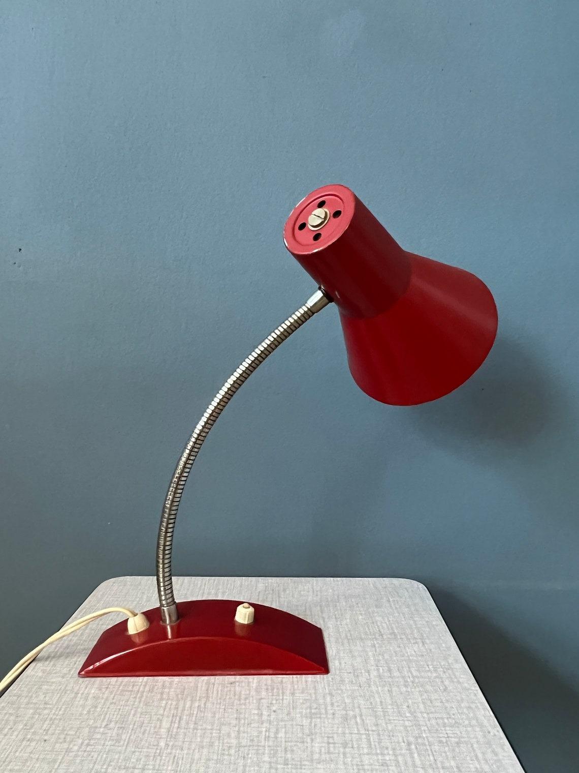 Flexible Vintage Red Space Age Table Lamp, 1970s For Sale 5
