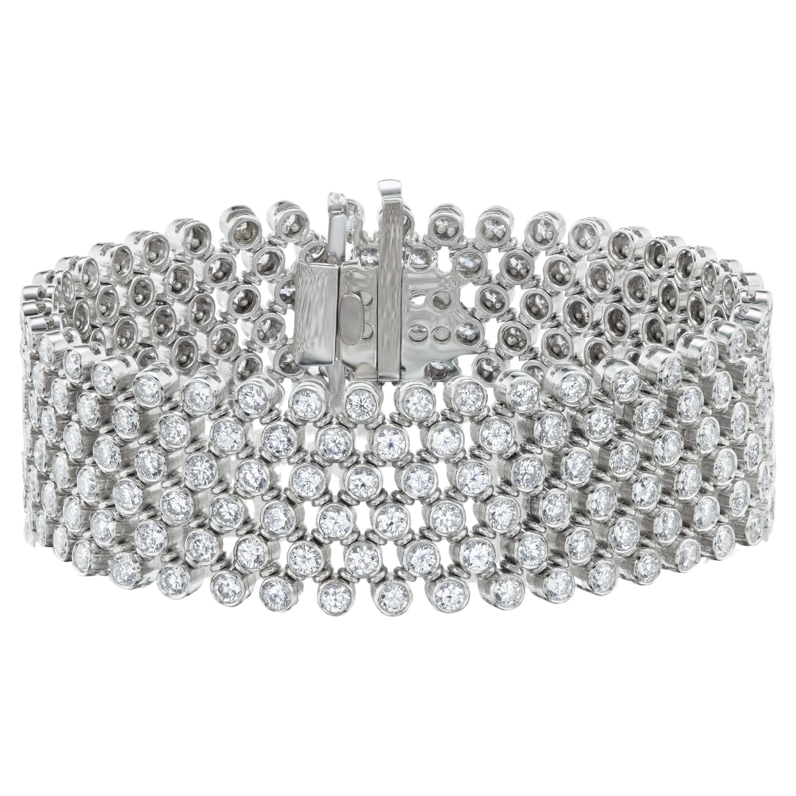 Bracelet large souple avec diamants