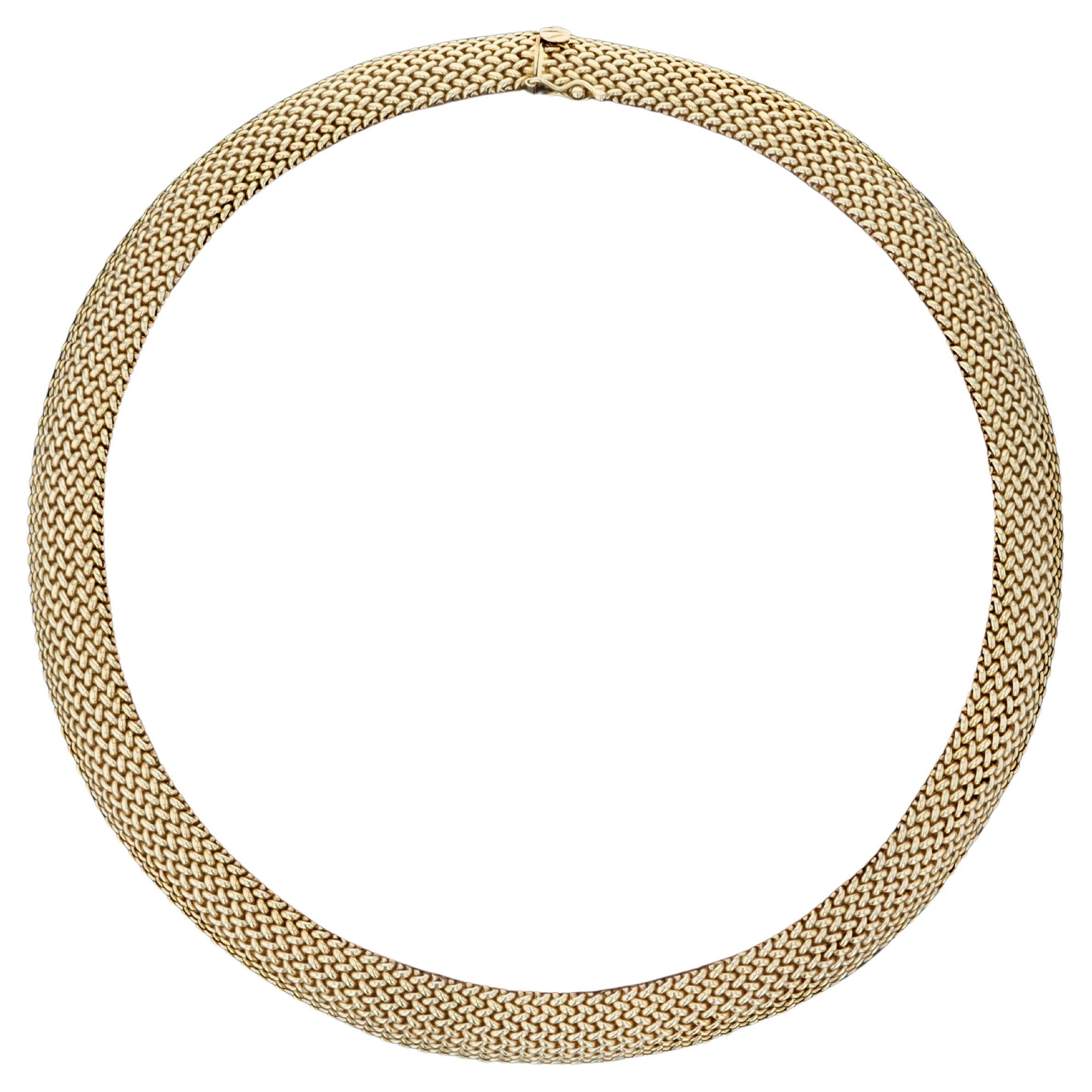 Flexible Woven 14kt Yellow Gold Estate Necklace