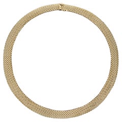 Flexible gewebte Nachlass-Halskette aus 14kt Gelbgold