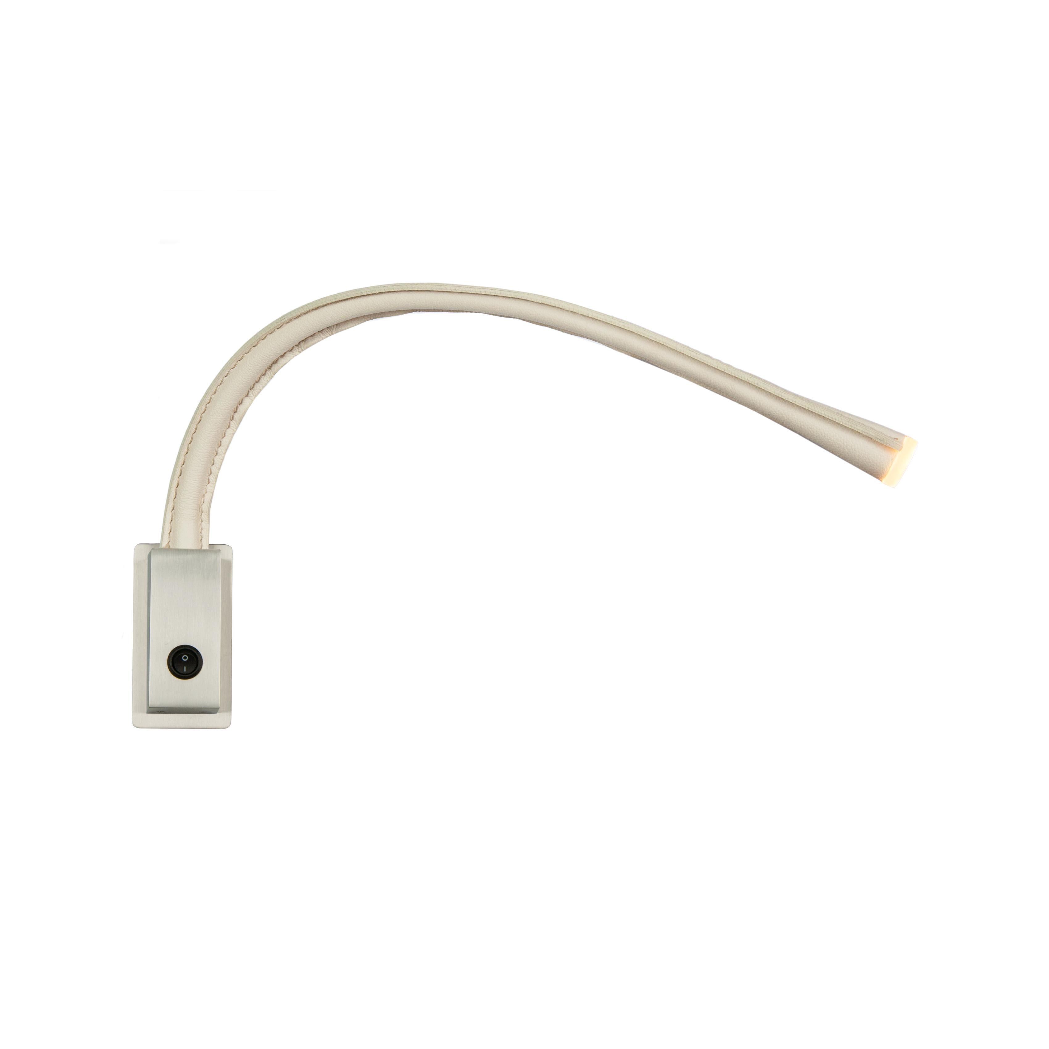 Flexiled Reading Lamp with Ivory Leather Flexible Body For Sale