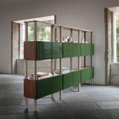 Flexor Green Wood & Metal Bookshelf by Gio Ponti