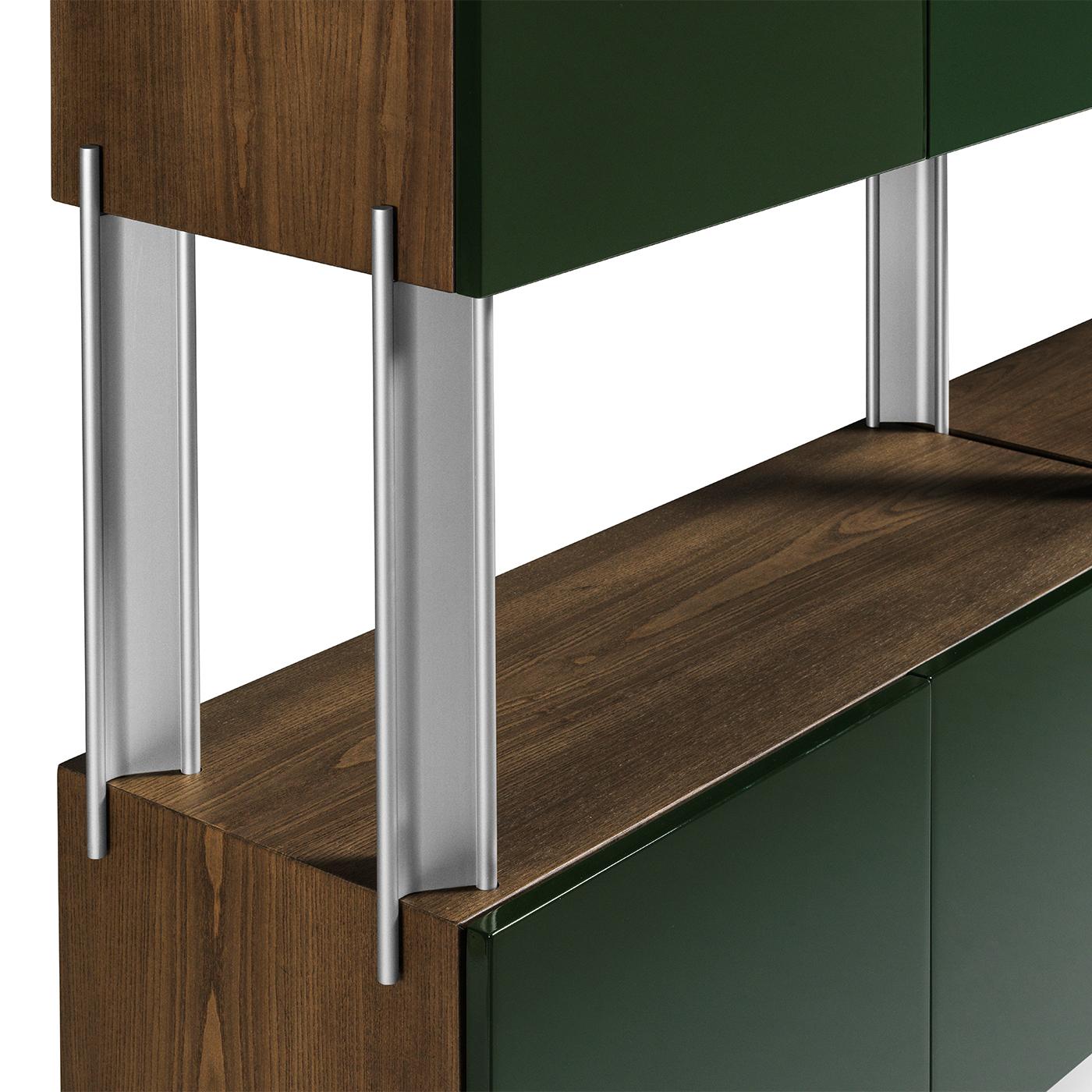 Flexor Green Wood & Metal Bookshelf by Gio Ponti For Sale 1