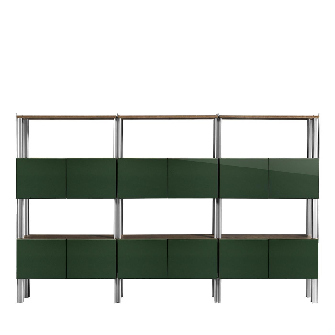 Flexor Green Wood & Metal Bookshelf by Gio Ponti For Sale 2