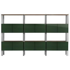 Flexor Green Wood & Metal Bookshelf by Gio Ponti