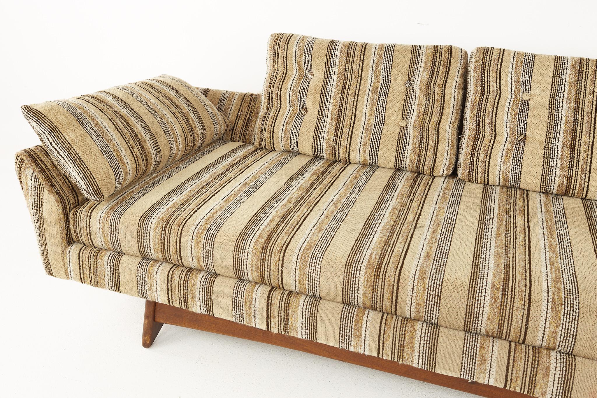 Upholstery Flexsteel Adrian Pearsall Style Mid Century Walnut Gondola Sofa