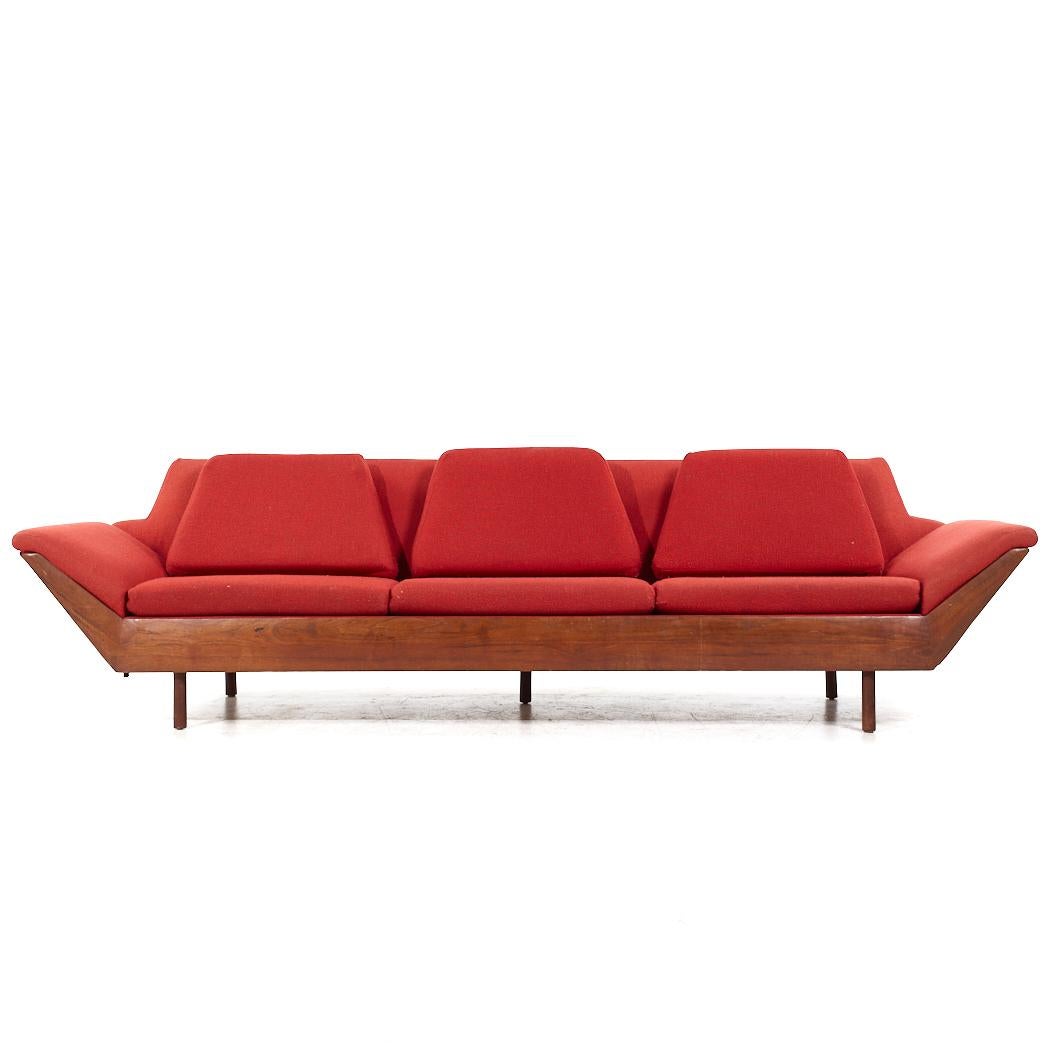 Flexsteel Mid Century Thunderbird Walnut Sofa

This sofa measures: 113 wide x 33 deep x 31.25 inches high, with a seat height of 17 and arm height of 23.5 inches

All pieces of furniture can be had in what we call restored vintage condition. That
