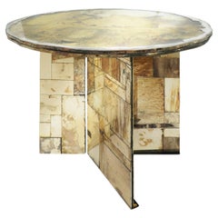 "Flight-Aladdin" Contemporary Dining Console Table, Art Silvered Glass