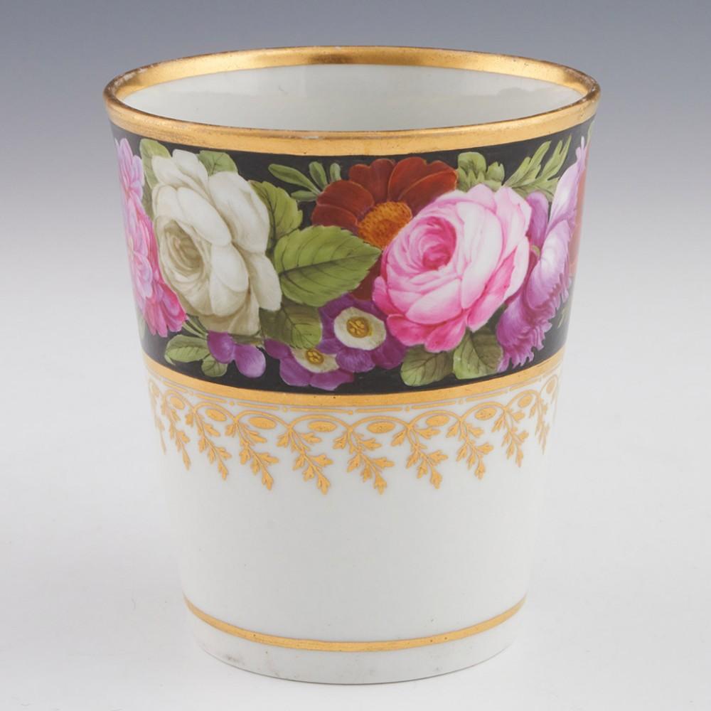 George III Flight and Barr Floral Beaker c1800 For Sale