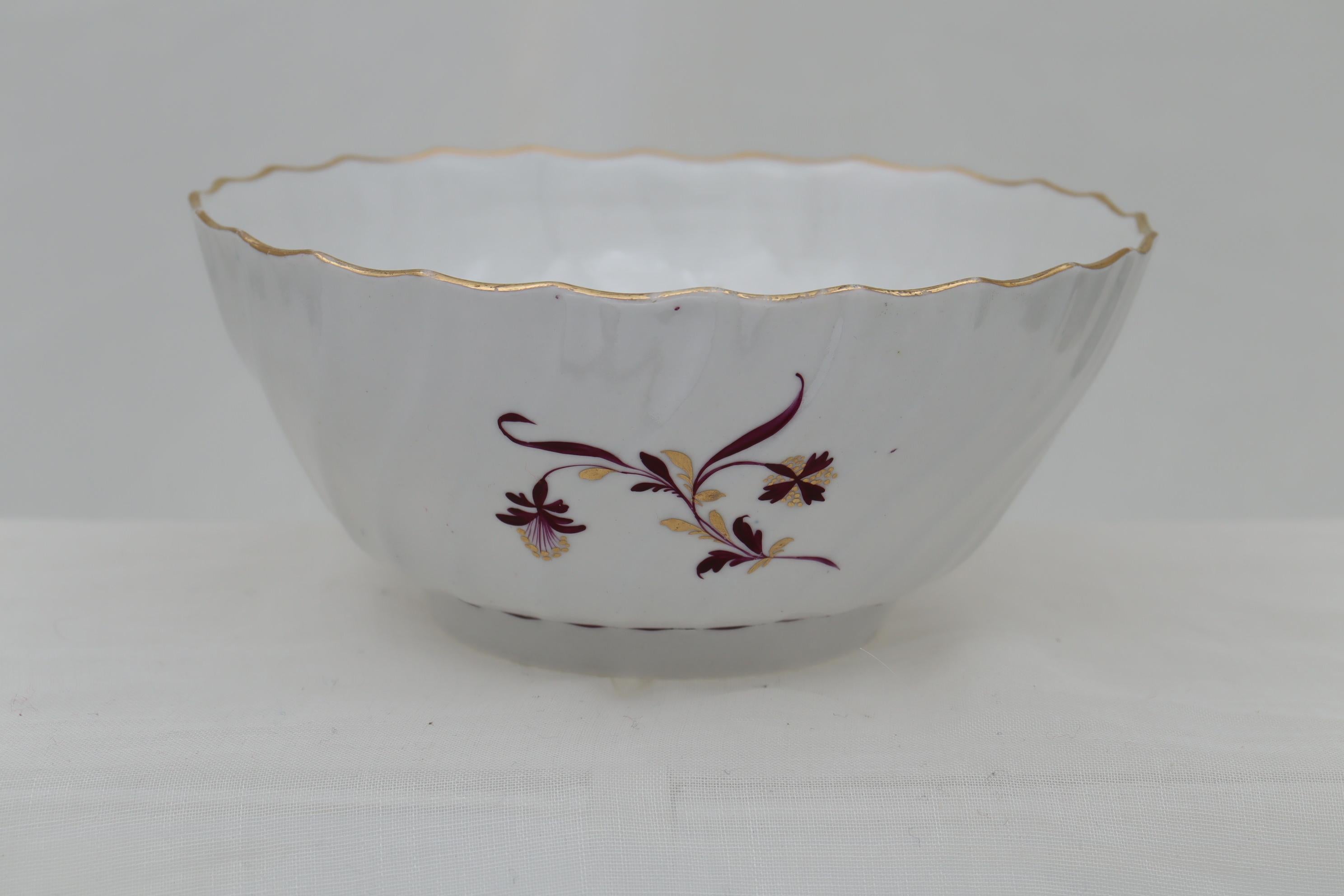 George III Flight and Barr Fluted Porcelain Slop or Waste Bowl