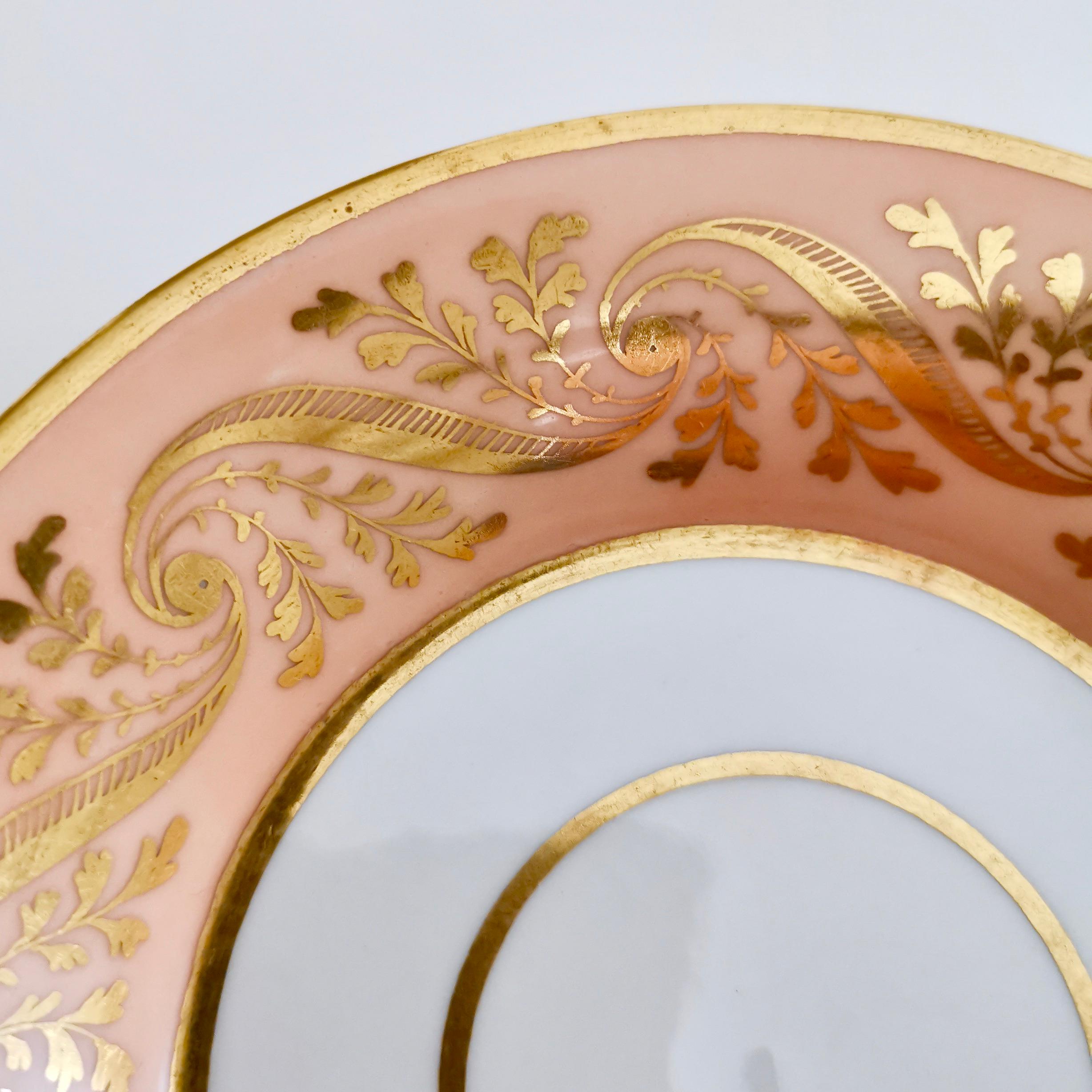 Flight and Barr Porcelain Teacup, Peach with Gilt, Georgian 1795-1804 3