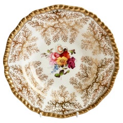Flight Barr and Barr Small Porcelain Bowl, Gilt Seaweed, Regency 1816-1820